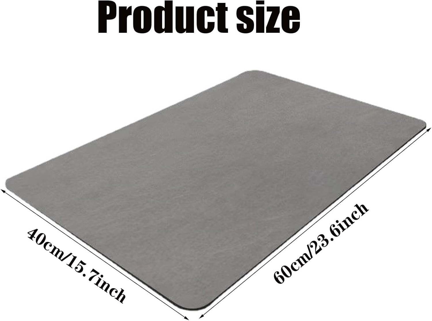 Water Absorbent Bath Mat, Diatomaceous Earth Bath Mat, Quick Drying Bath Mat, Suitable for Washable Bathroom Floor Mat under the Door, Shower Blanket in Front of the Bathtub (40 &times; 60Cm) (Gray) image number 4