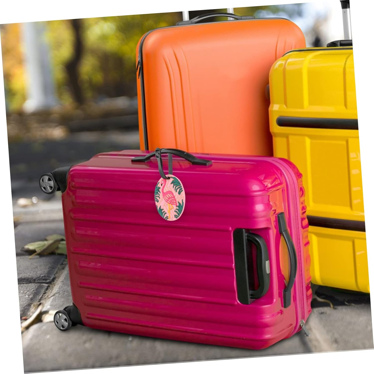 SHERCHPRY Cute Luggage Tags Suitcase Identification Soft PVC Baggage Tags with Cartoon Designs Sturdy Travel Labels for Women and Boys and Girls for Suitcase and Bag Identification