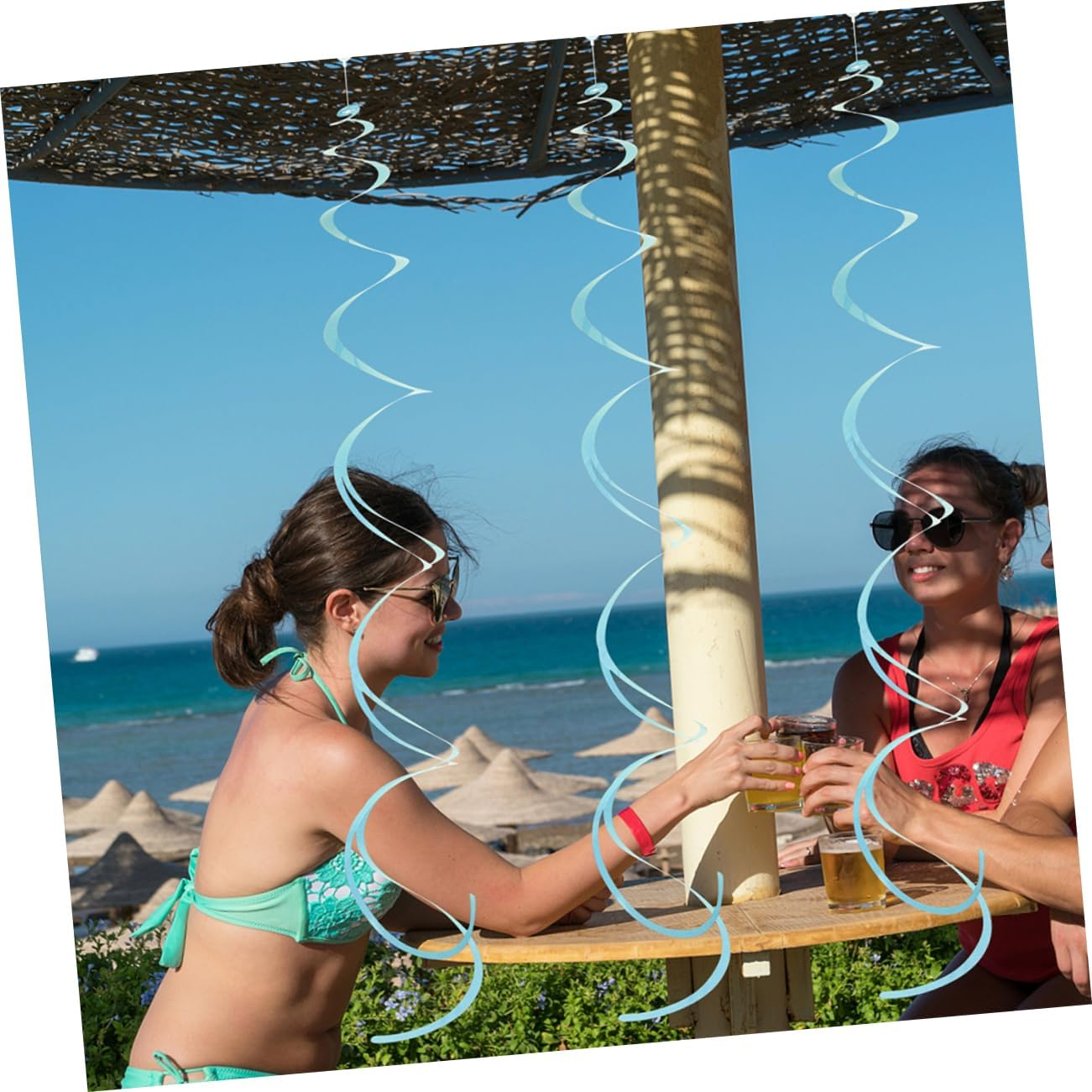 VICASKY 18Pcs Spiral Hanging Swirl Decorations for Showers Birthdays and Festivals Eye-Catching Macaron image number 5