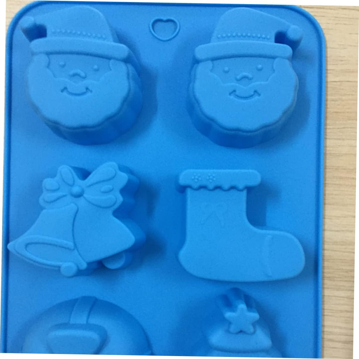 Amosfun 2Pcs Cavity Christmas Theme Silicone Mold DIY Fondant Suger Cookie Mould Cake Decoration Kitchen Baking Tool for Christmas Crafts and Cookies Random Color image number 5