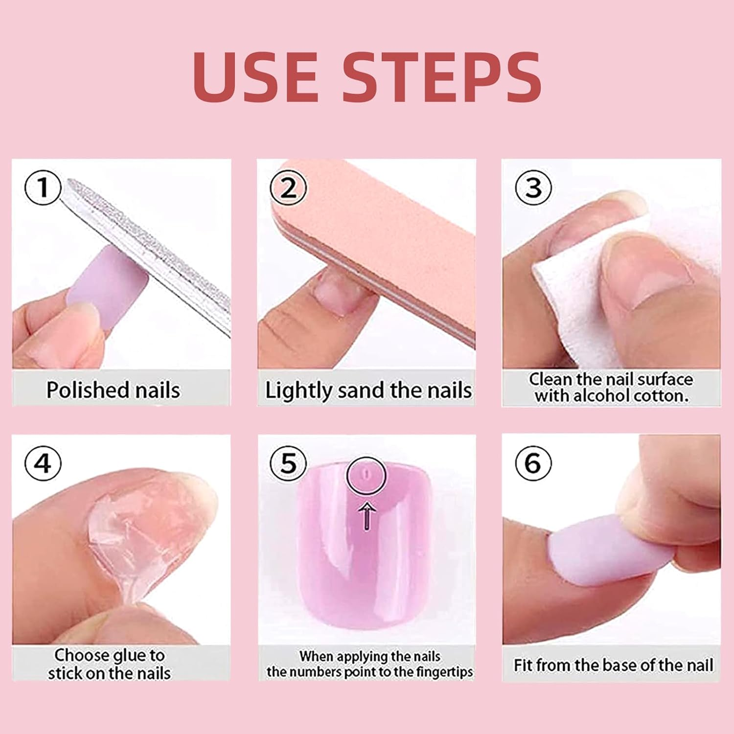 NICENEEDED 24PCS Christmas Press on Nails, Short Fake Nails Snowflake Artificial Nails, Reindeer False Nails Xmas Red Stick on Nails for Manicure Art Decorations