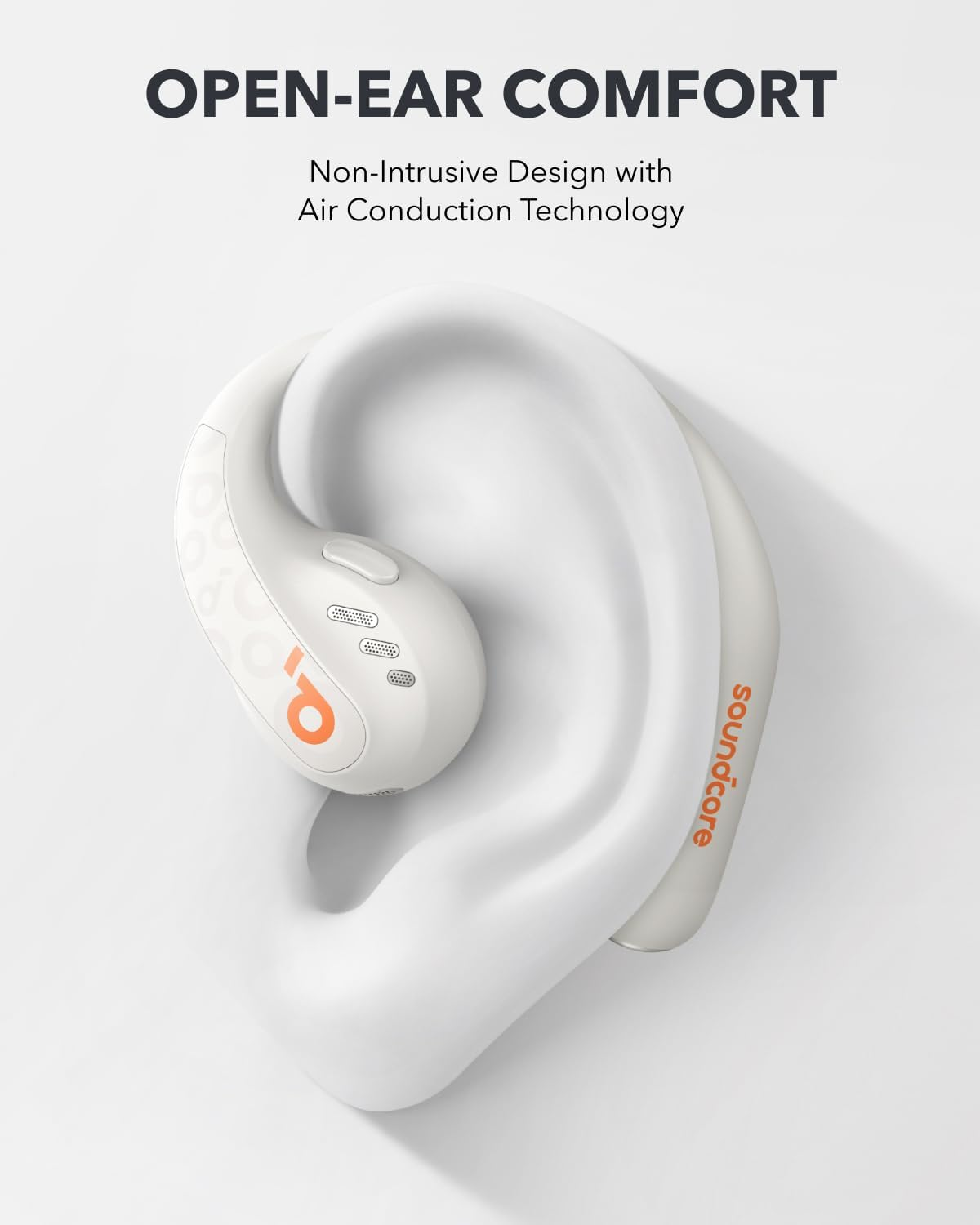 Soundcore by Anker Aerofit Pro Open-Ear Headphones, Ultra Comfort, Secure Fit, Ergonomic Design, Rich Sound with LDAC, Bluetooth 5.3, IPX5 Water-Resistant, 46H Playtime, App Control (Frost White) image number 5