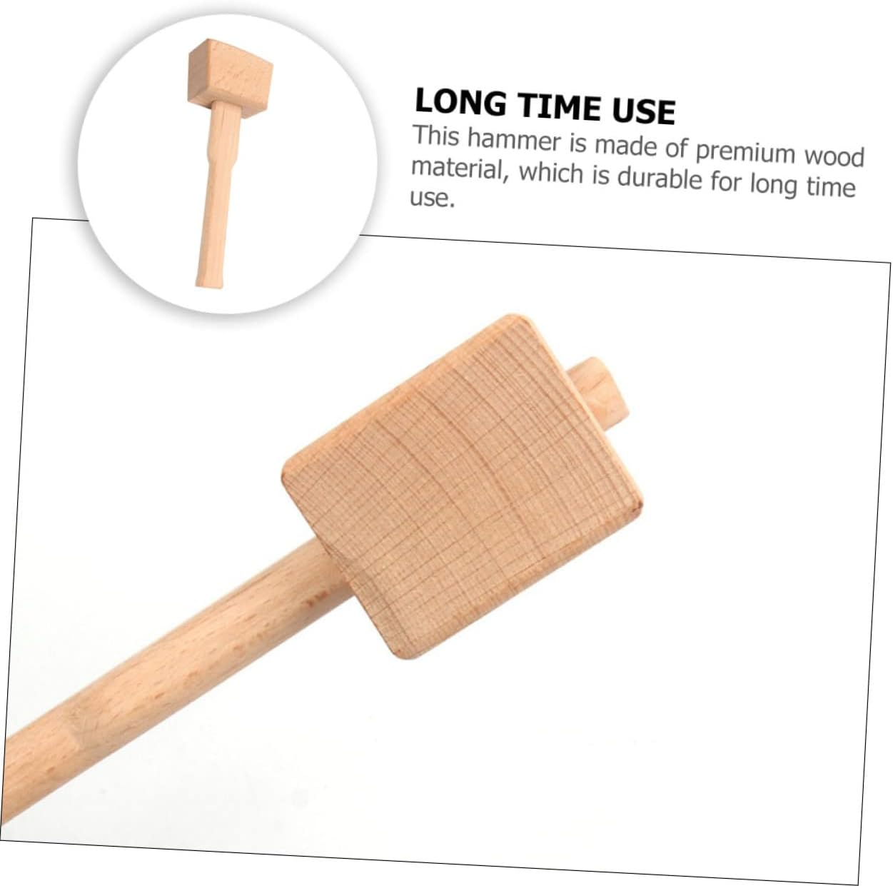 WHAMVOX Diy Wood Hammer Wooden Mallet for Woodworking and Leather Carving Beech Wood Carpenter'S Mallet Hand Tool for Craft and Stamping