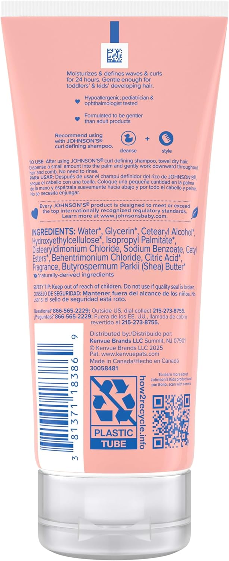 Johnson'S Baby Curl Defining Tear-Free Kids Leave-In Shea Butter Conditioner, 6.8 Fl. Oz. image number 6