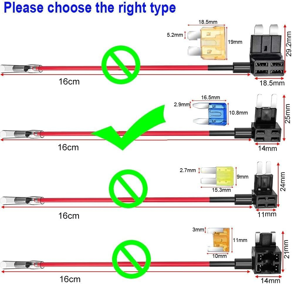 5 Pack Mini (ATS) Add-A-Circuit 16AWG Fuse Tap Kit &ndash; Automotive Piggy Back Fuse Holders with Wire Harness for Car, Truck, SUV, Caravan, Boat Ozchillon (5, 4AMP) image number 1