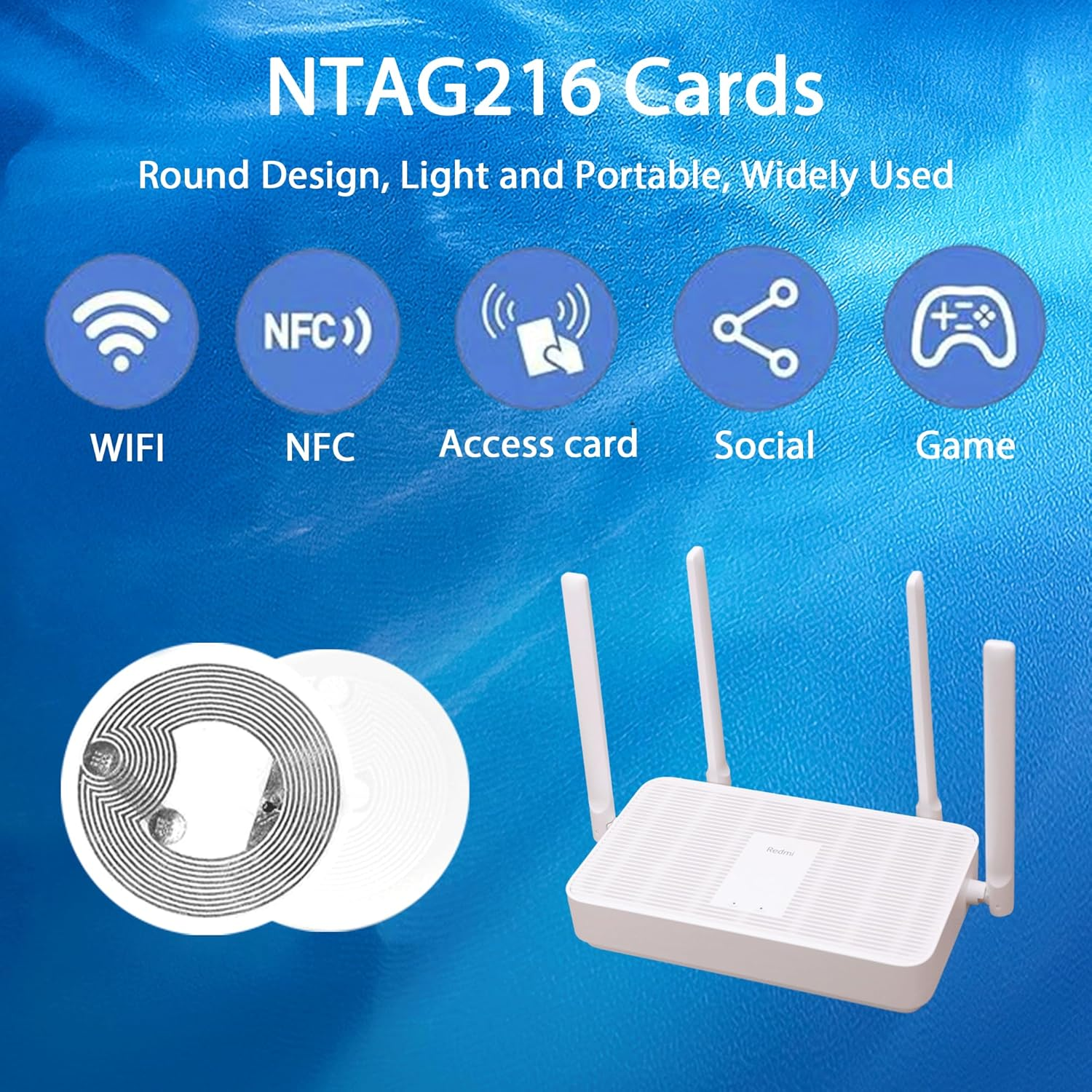 30PCS NFC Stickers Writer: NTAG216 Blank Tags - Transparent, Programmable, 888 Bytes of Memory, Compatible with All NFC Phones image number 4