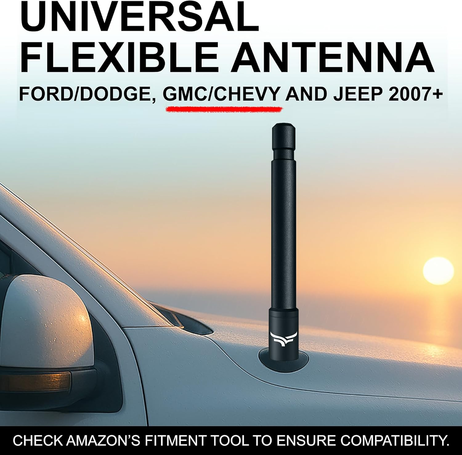 Ecoauto Truck Antenna for All Chevy & GMC Truck Model Years - Chevy Silverado 1500 Accessories (2014+) - Car Wash Safe Antenna for Truck - Chevy Colorado Accessories for Men - (5 Inch) image number 6