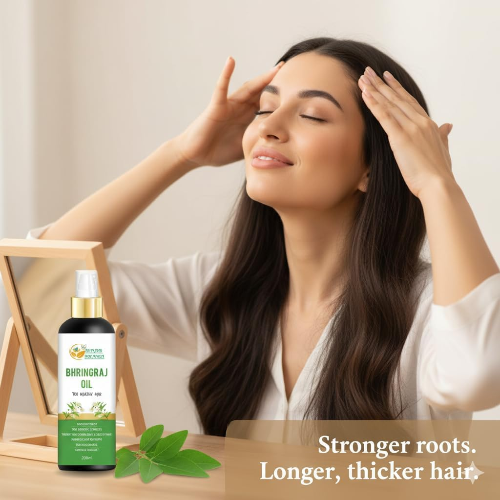 Herbs Botanica Bhringraj Hair Oil 200 Ml &ndash; Pure, Natural Herbal Oil for Nourishing, Conditioning & DIY Haircare image number 1