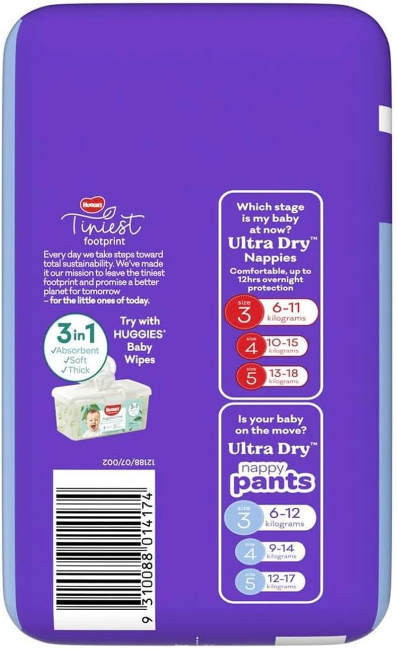 Huggies Ultra Dry Disposable Boys Nappy Pants 36-Pieces Pack, Size 3 image number 4