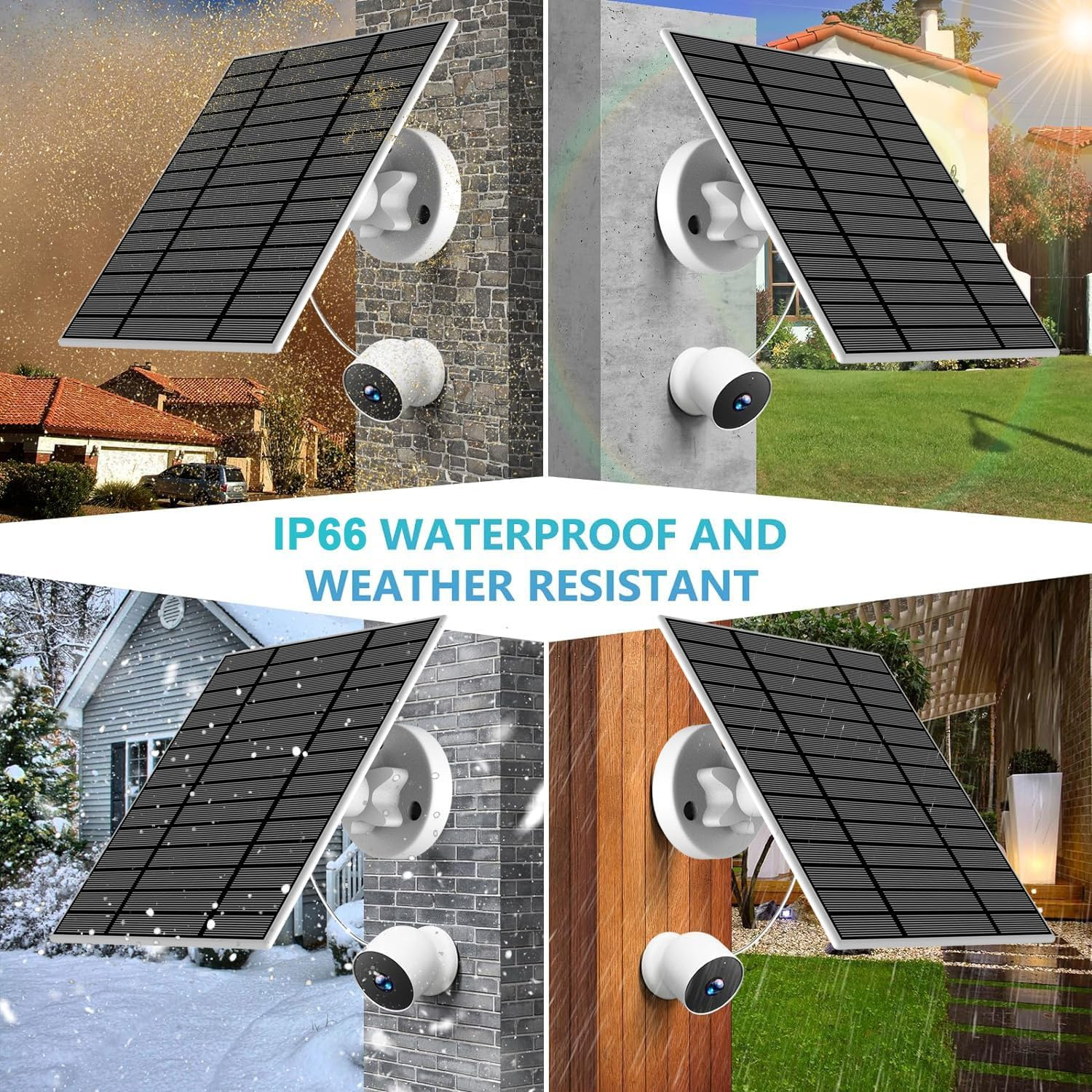 6W/5V Solar Panel with Built-In Voltage Regulator Pcb，Compatible with Google Nest Camera Outdoor&Indoor&2Nd Generation (Battery Version),Easy to Install,Ip66 Waterproof,13.2Ft Charging Cable