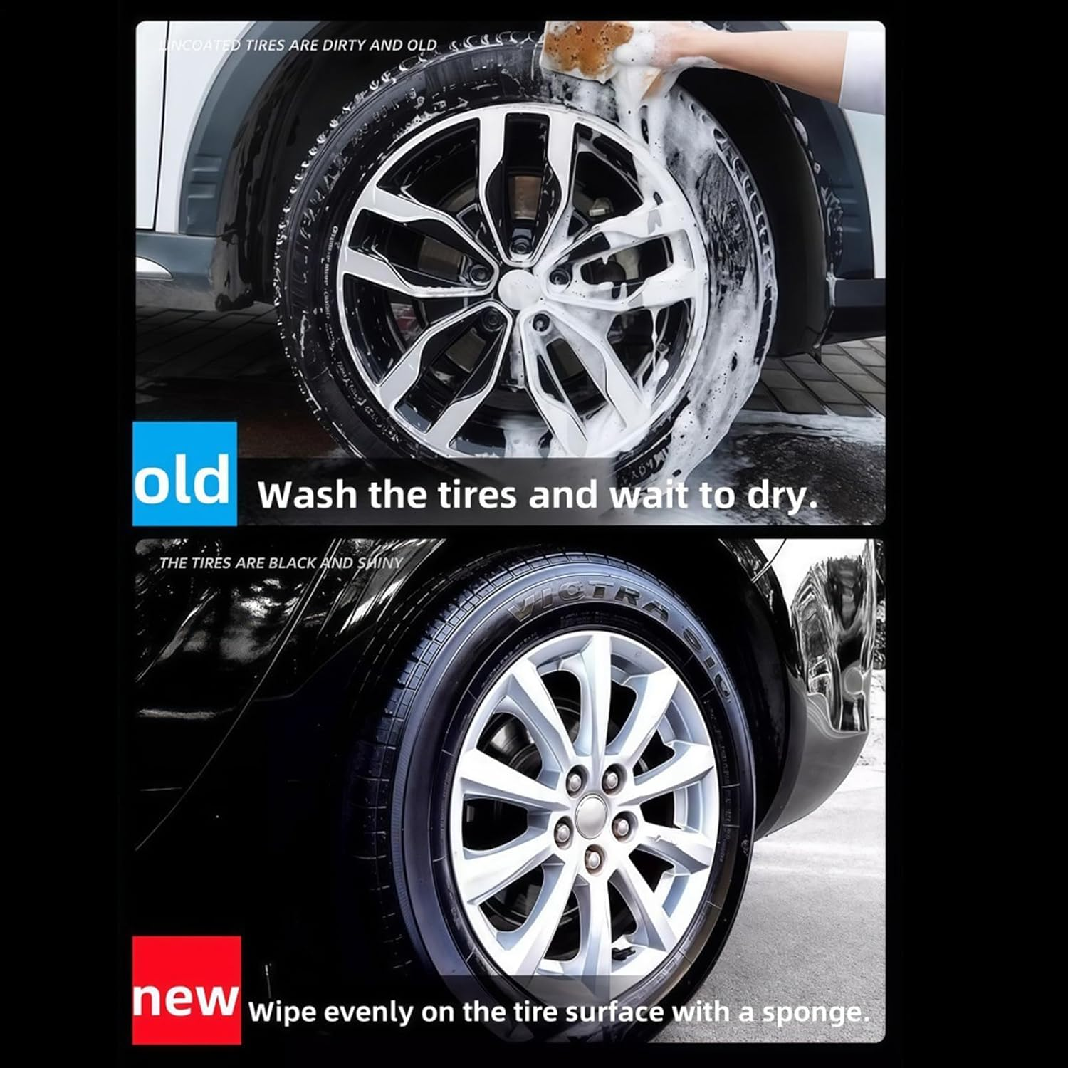 Car Tire Polish Paste,Vehicle Tire Stain Remover | Long Lasting Protection, Professional Cleaning Tool, Automotive Detailing Supplies for Truck Restoration Refurbishment Daily Care image number 1