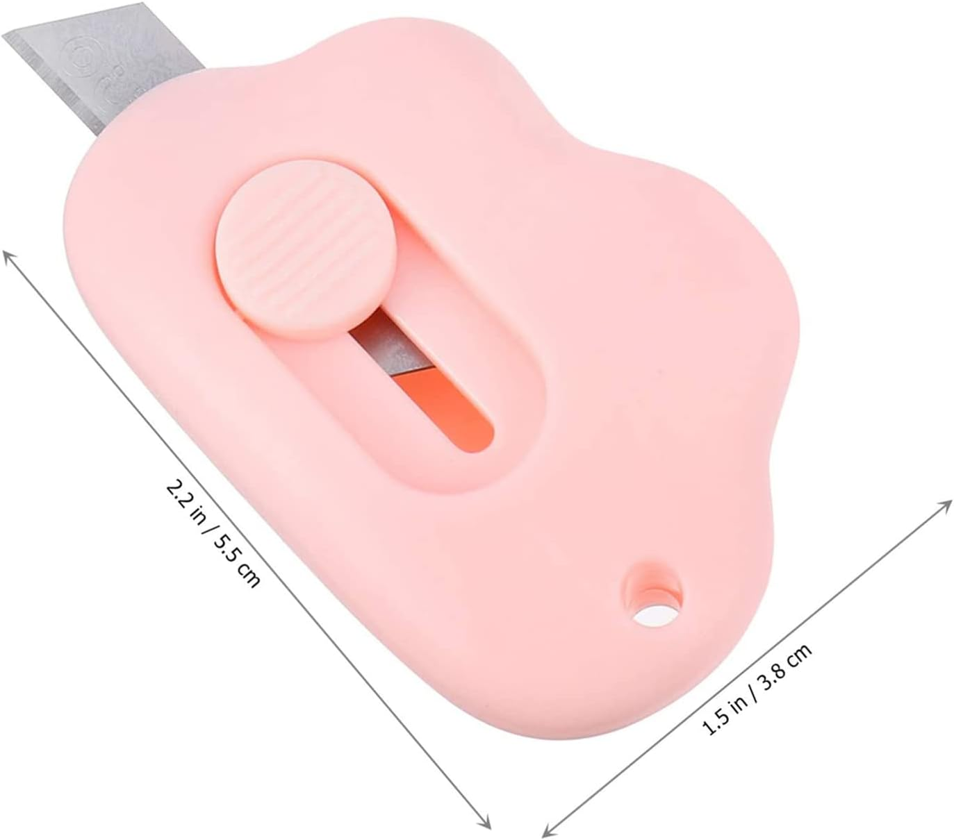 1Cm Mini Pocket Box Cutter Retractable Blade Utility Knife Letter Opener Box Cutter Carton Opener for Keychain Decoration Gift Kids (White)