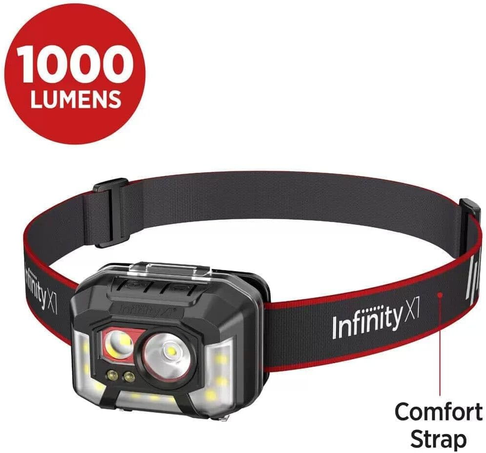 Infinity X1 1000L Dual Power Rechargeable Headlamp 3 Pack - 5 Powerful Beam Modes to Choose from - 100 Meter Beam Distance - Waterproof - 6 Hour Runtime image number 5