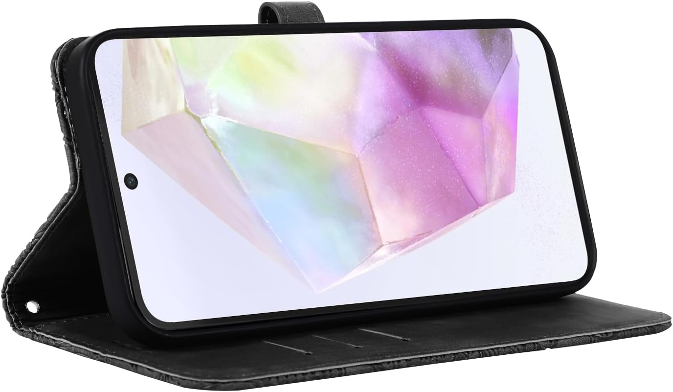 Succtopy Mobile Phone Case for Samsung Galaxy A36 5G PU Leather Case with Card Slots and Stand Function for Samsung Galaxy A36 5G Flip Wallet Cover Protective Case for Samsung Galaxy A36 5G Black image number 5