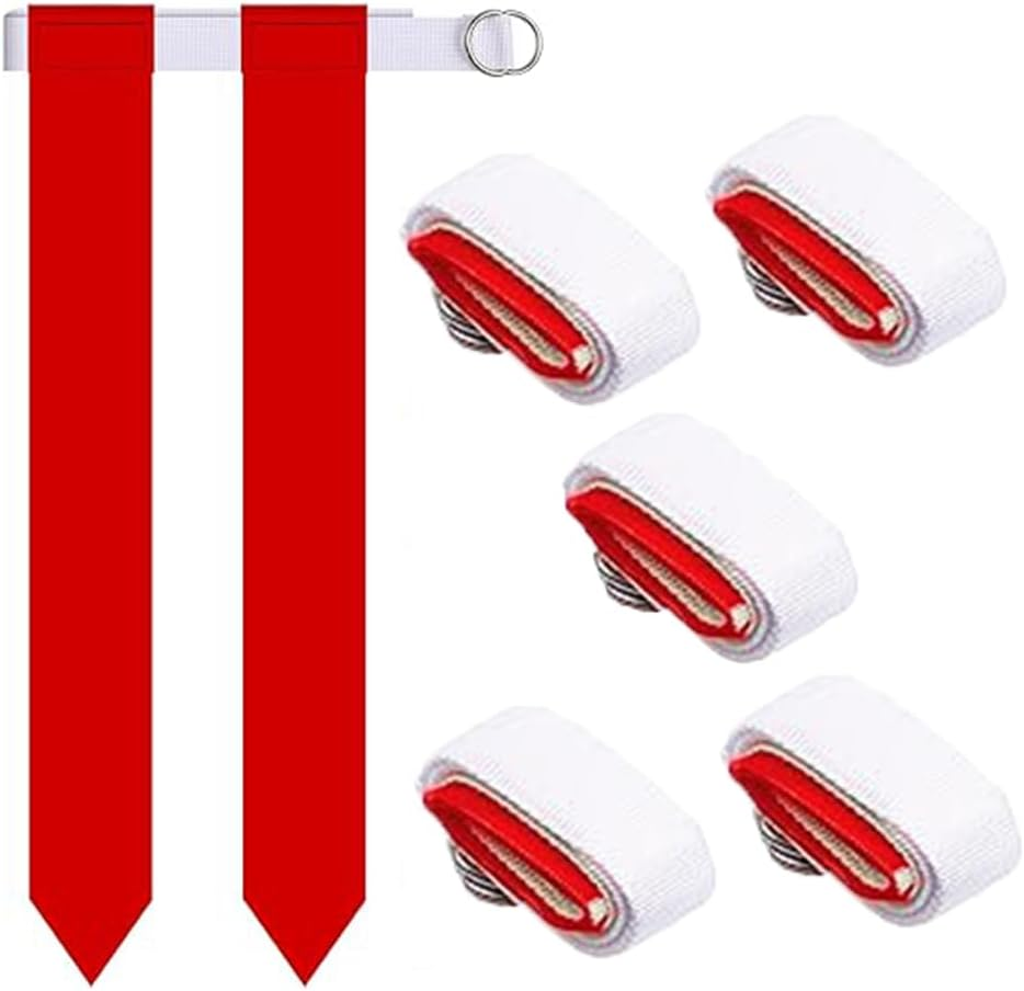 5Pcs Rugby Training Accessory,Flag Football Kit with Yellow Flags and Belts for Football Games image number 3