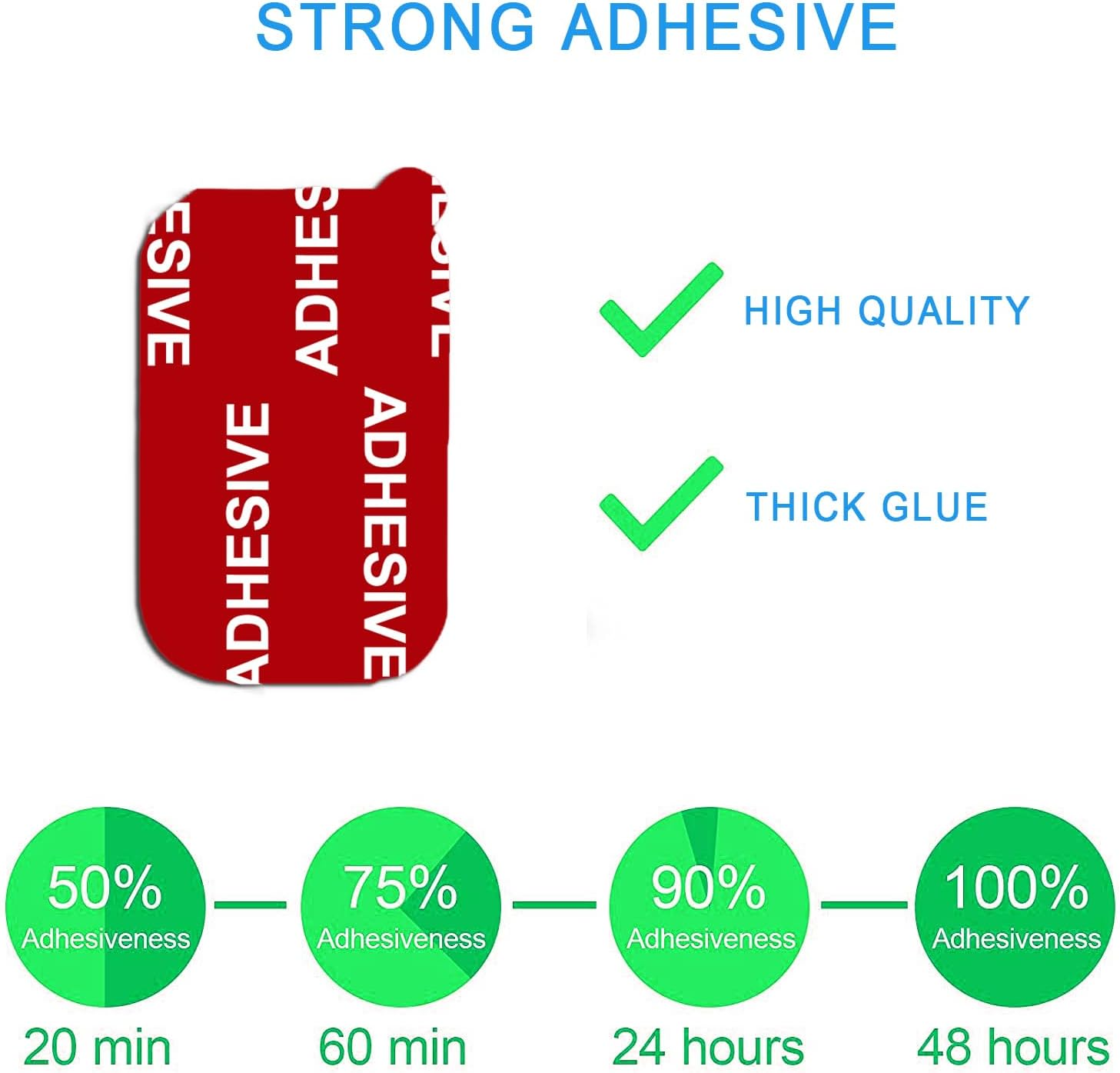 D.SKING 15 Pack Very High Bond Rectangle 3M Adhesive Adhesive Replacement Kit, Magnetic Car Dashboard Phone Mount Base Sticker Parts Double Sided 3M VHB Tape Adhesive Pads image number 2