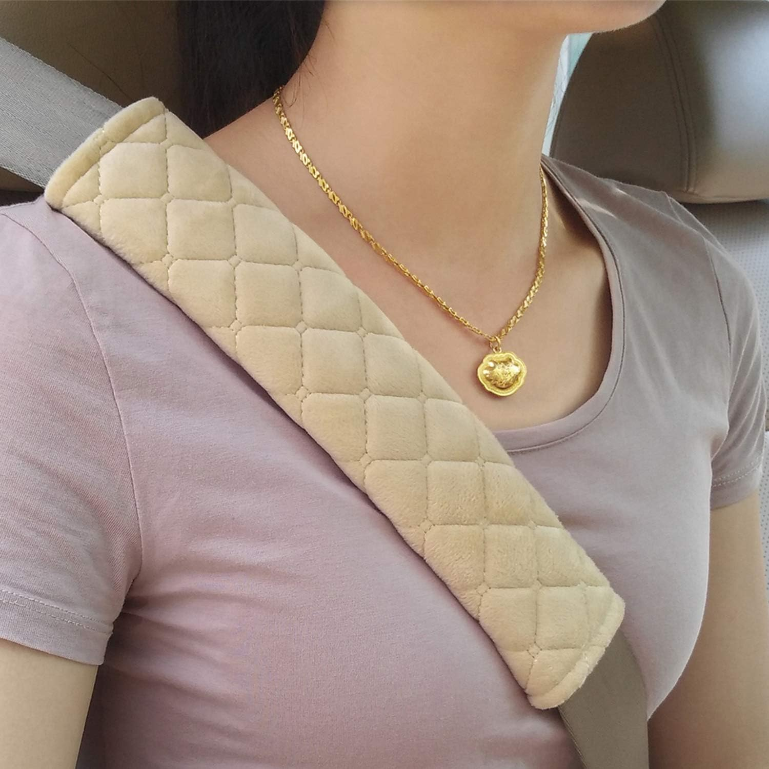 2Pack Car Seat Belt Pads Cover,Seat Belt Shoulder Strap Covers Harness Pad for Car/Bag,Soft Comfort Helps Protect You Neck and Shoulder from the Seat Belt Rubbing(Blue)