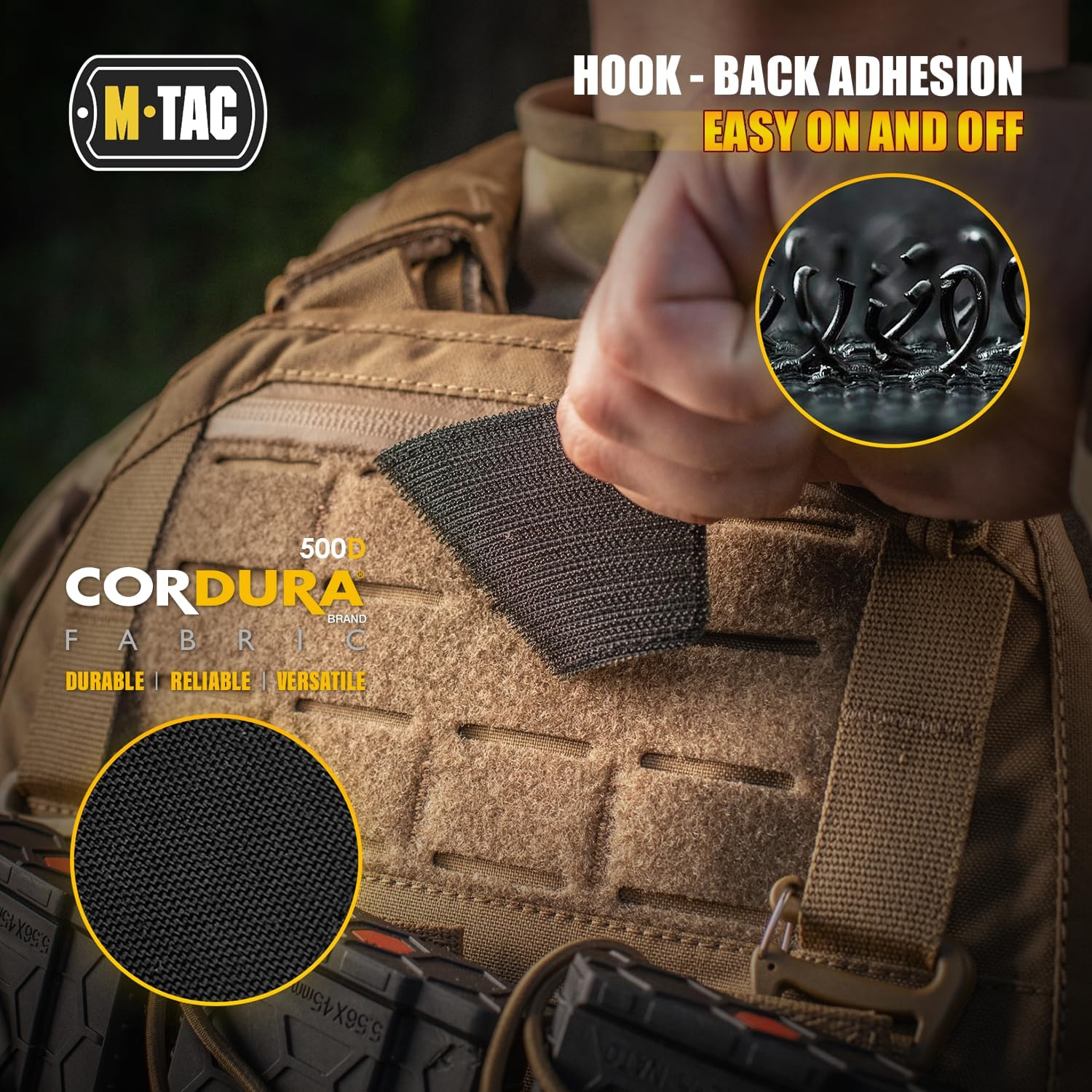 M-Tac Ace of Spades Death Card Tactical Morale Patch Army Combat Hook Fasteners (Coyote/Black) image number 5