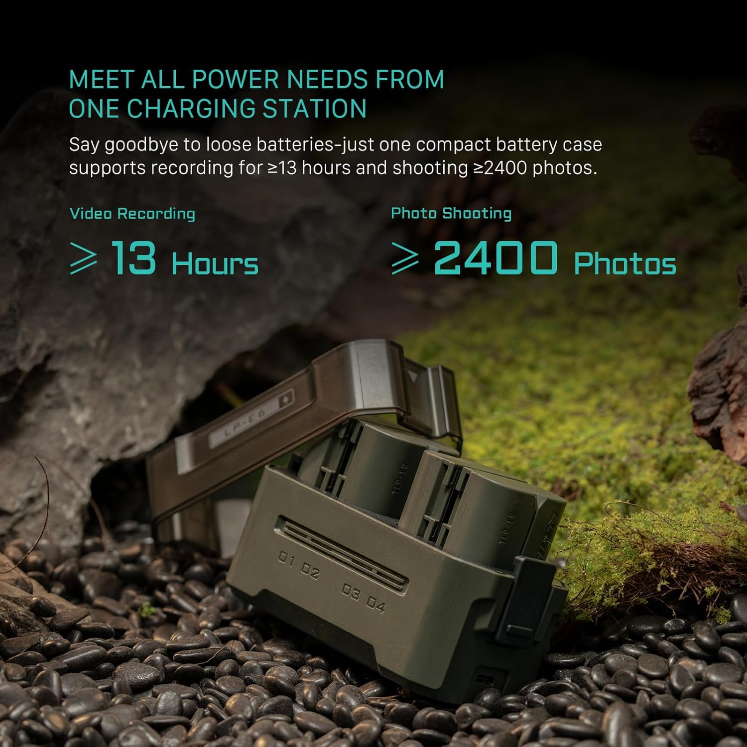 Tilta Portable Charging Station for LP-E6 (4 Channel) - Green image number 2