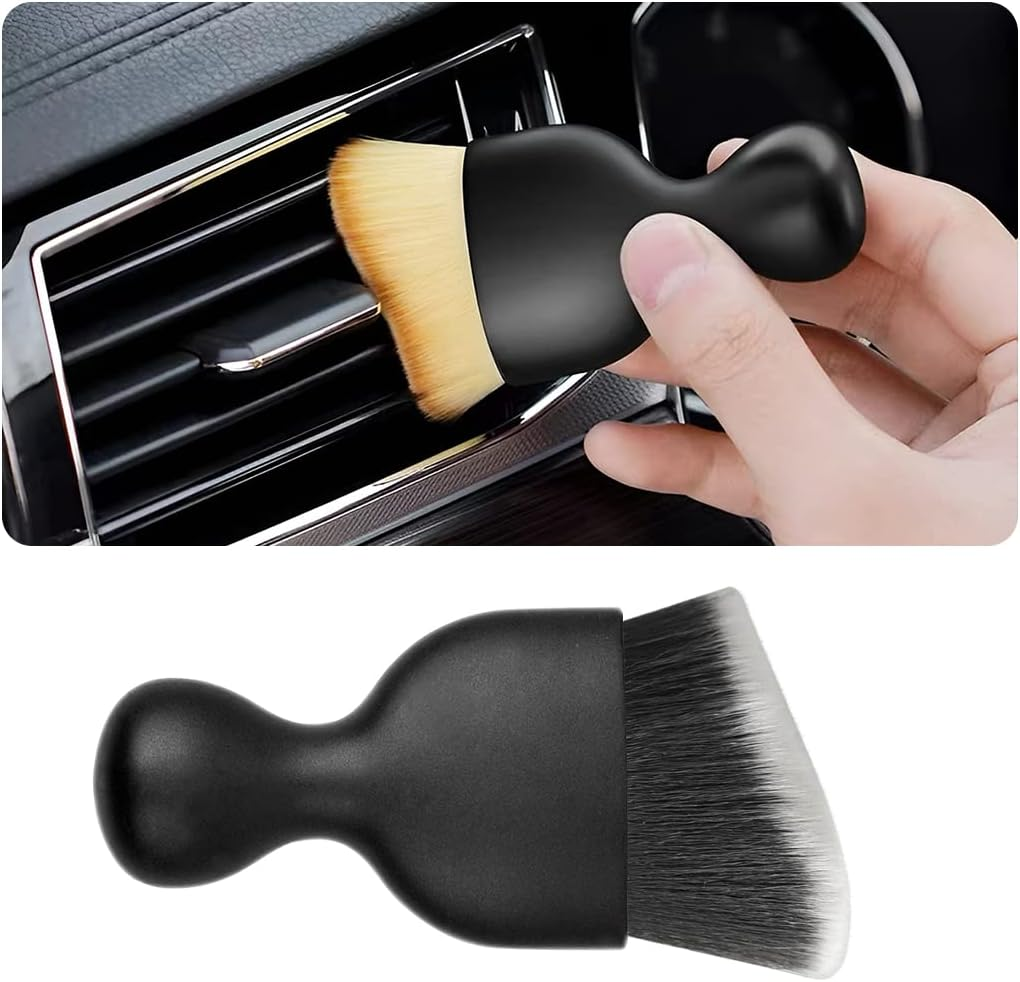 Blilo Car Interior Detailing Brush, Auto Soft Hair Cleaning Brushes, Scratch Free Curved Dirt Dust Collectors, Removal Tool for Vehicle Dashboard Air Conditioner Vents Leather (Deep Purple/1Pcs)