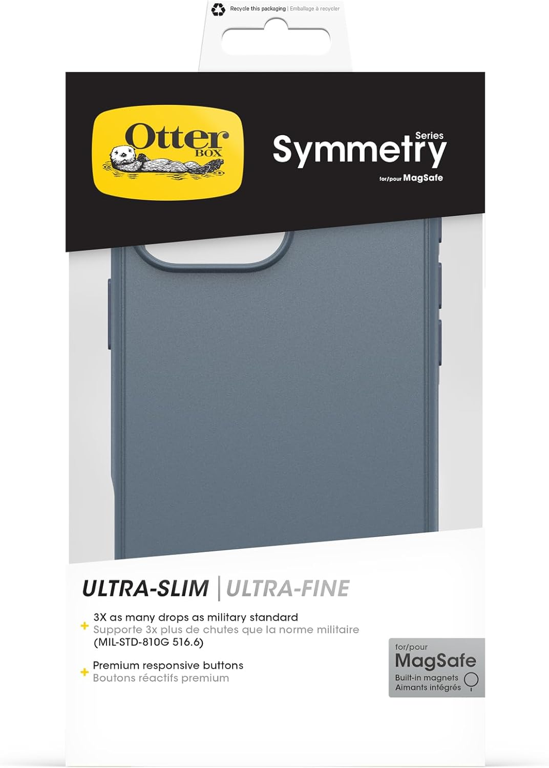 Otterbox Symmetry Series Magsafe Case for Iphone 16 Pro Max, Shockproof, Drop Proof, Protective Thin Case, 3X Tested to Military Standard, Blue image number 4