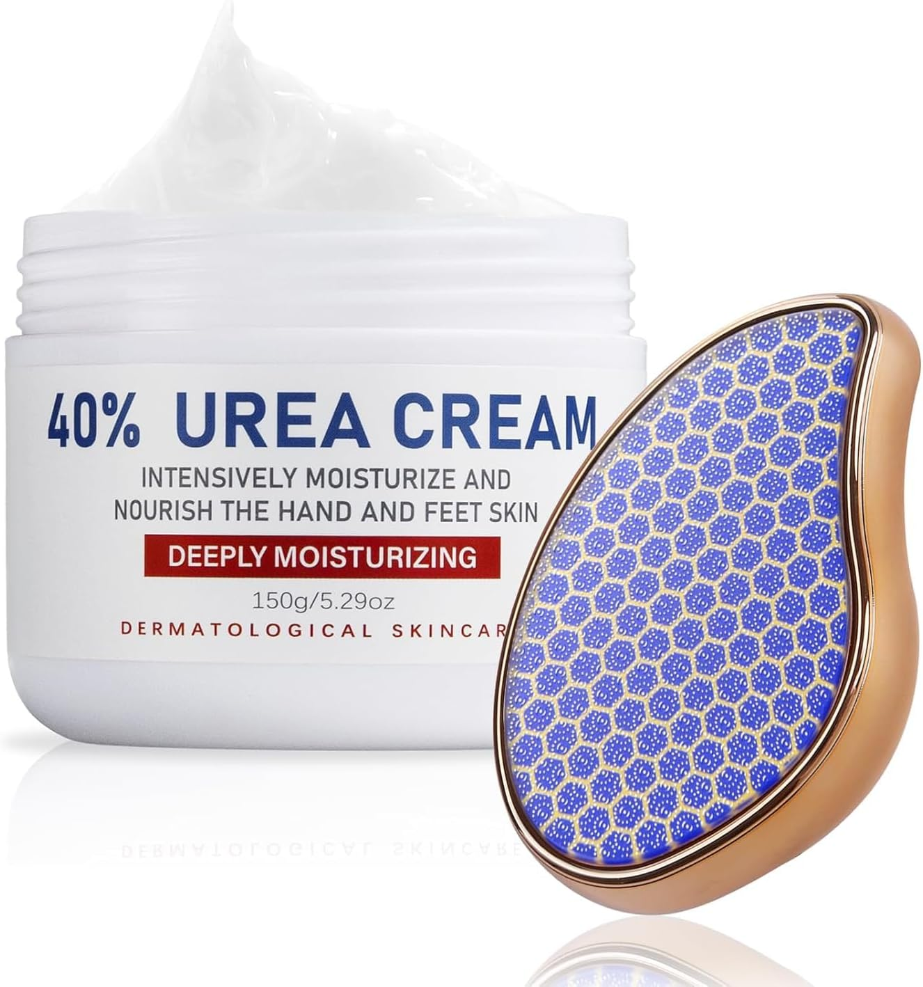 OUKEYA 40% Urea Cream, Foot & Hand Cream with Foot File, Maximum Strength Moisturising Lotion for Dry Cracked Skin, Softening Care for Feet, Heels & Hands, Intensive Hydration, 150G image number 2