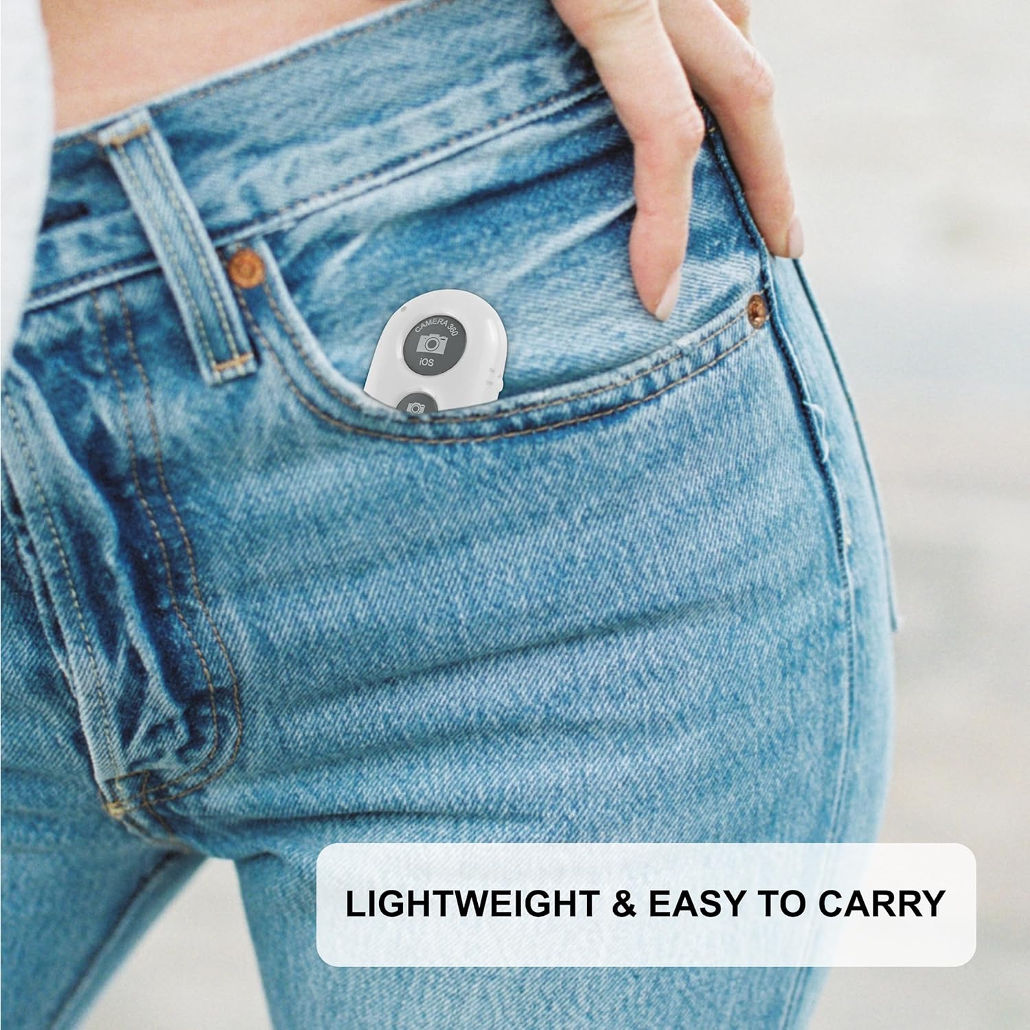 Camkix Bluetooth Camera Shutter Remote Control for Smartphones Create Amazing Photos and Selfies White - 2 Pack - Red  Blue image number 3