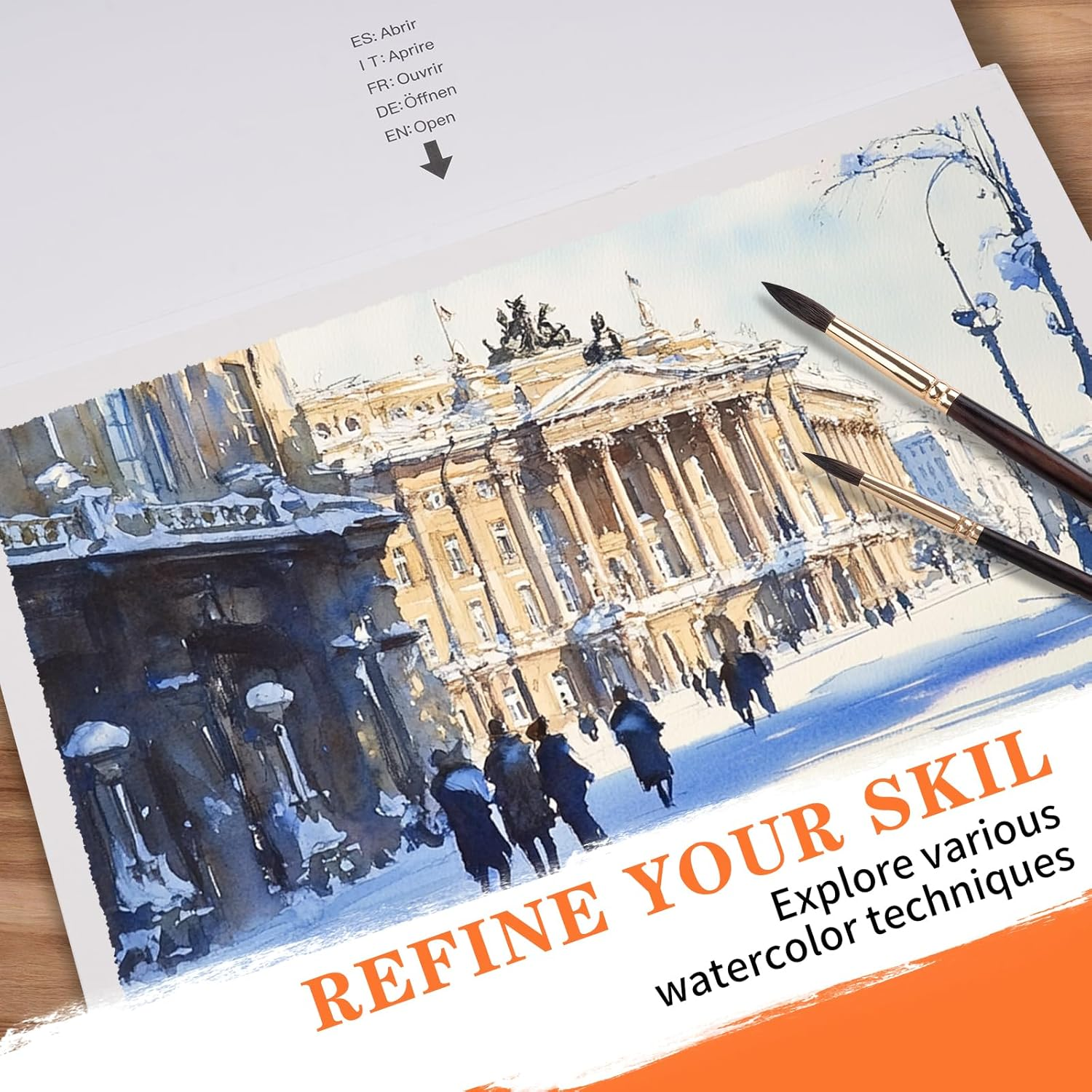 Watercolour Paper Block A4-100% Cotton Paper Pad, 22 Sheets, Cold Pressed, Acid-Free, 140 Lb/300Gsm | Art Paper for Painting, Drawing, Art Journaling, Professional Artist Quality, Natural White image number 6