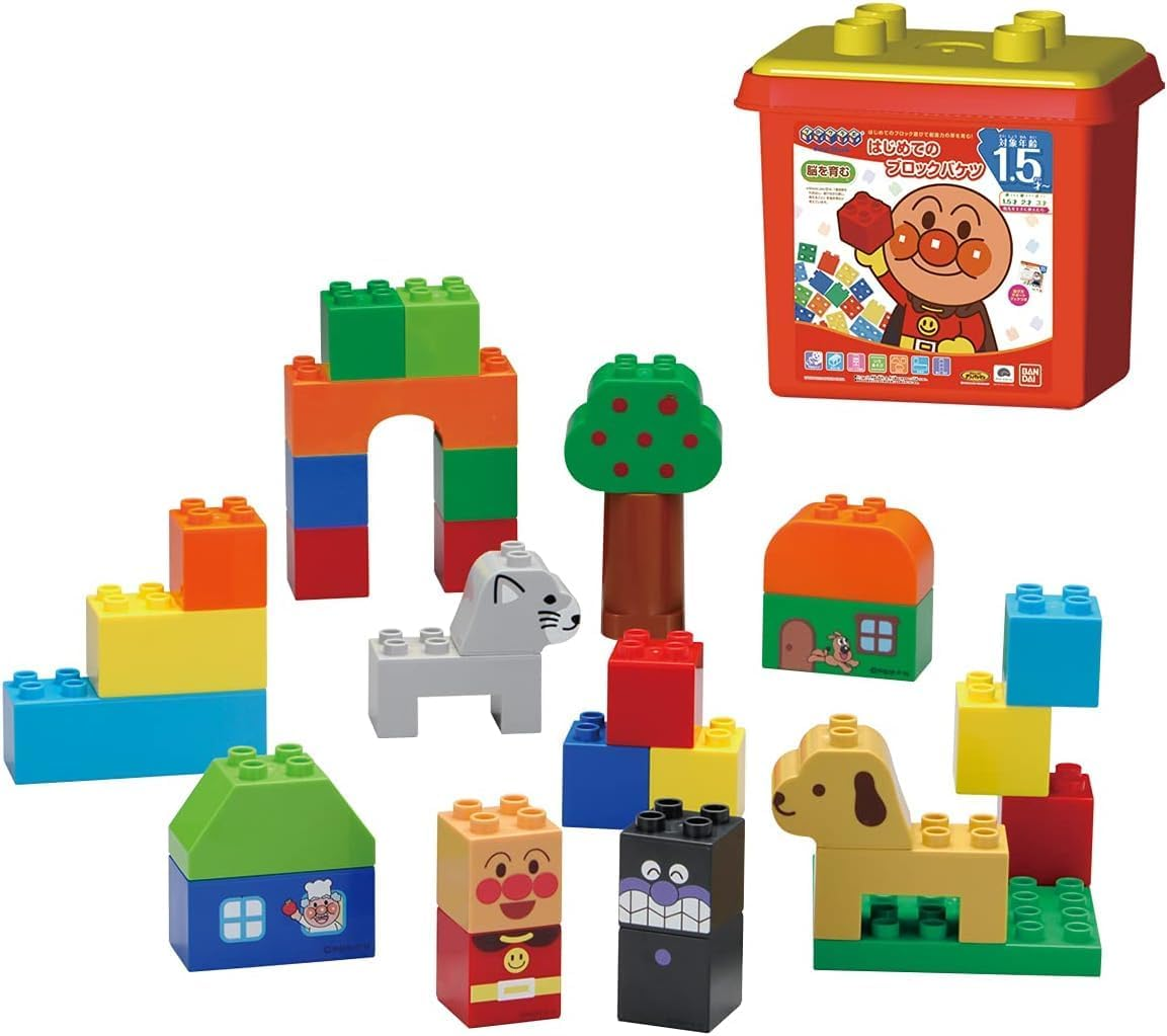 Bandai Blocklabo Anpanman My First Block Bucket (2025 Winter Bonus: Includes Original Blocks) image number 1