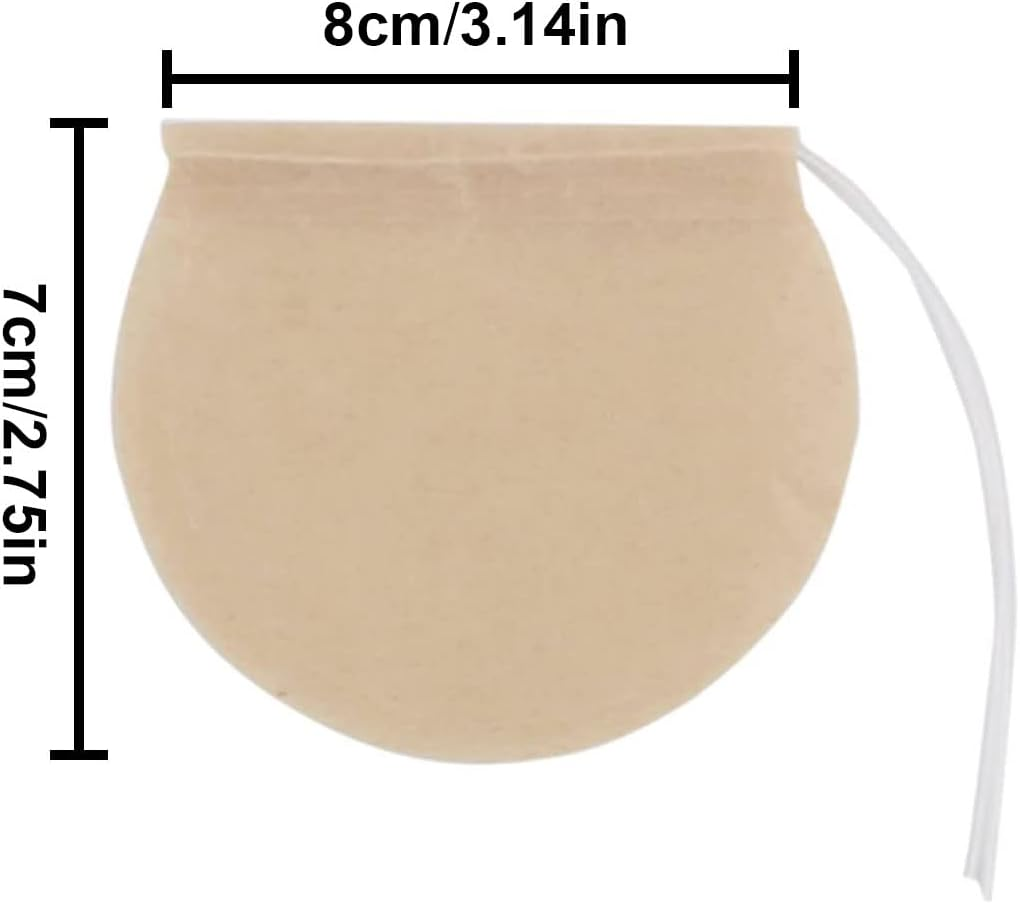NILLOS Tea Filter Bag, 100 Pcs Disposable Natural Cotton Drawstring Seal Empty Tea Bags for Loose Leaf Herbs Teas(Round) image number 3