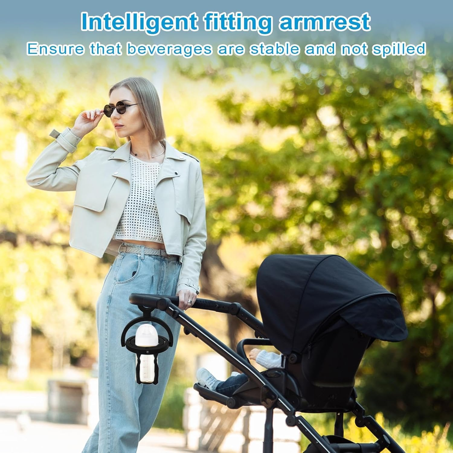 Gupcaqosjw Self Leveling Cup Holder | Anti-Spill Cup Holder | Water Bottle Cage with Gyroscope Technology for Bike Motorcycle Truck Sports Bus Driver Boat Tractor image number 1