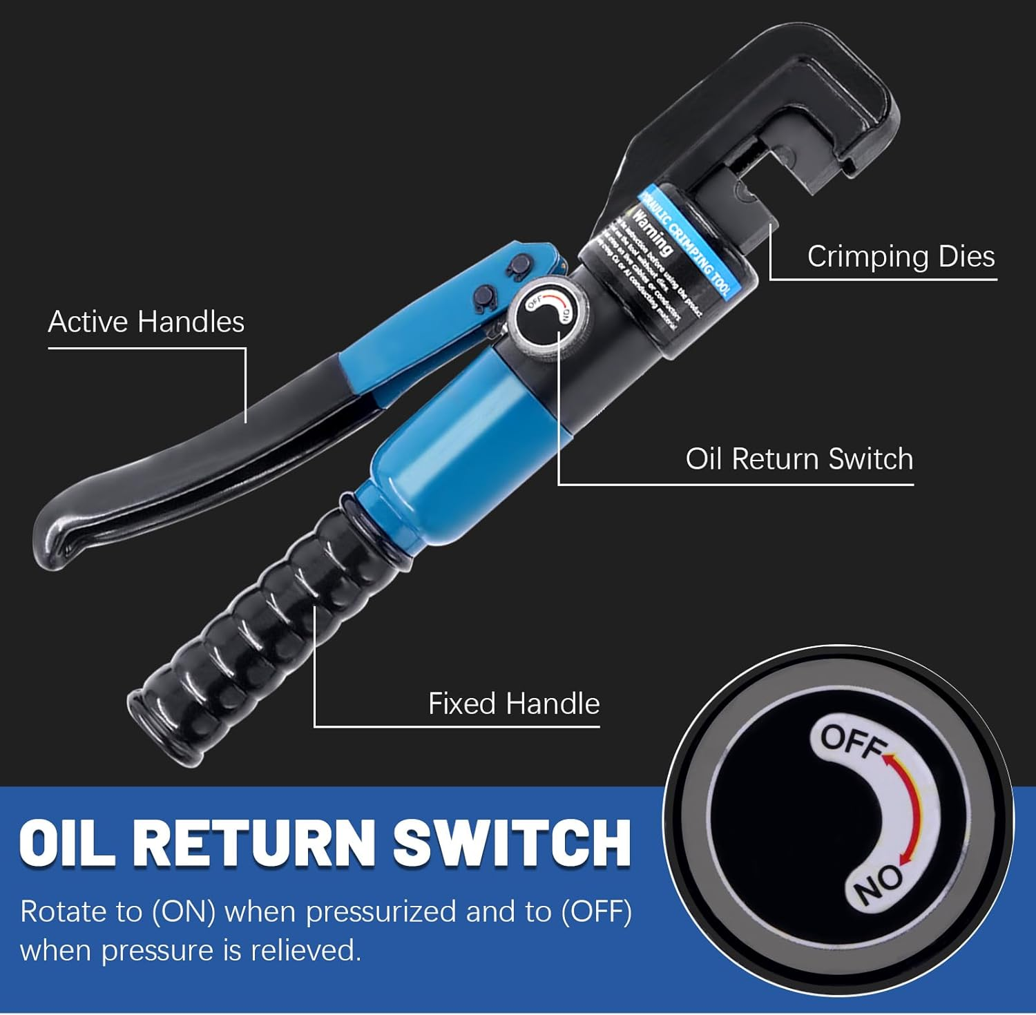 Glarks 12Pcs Hydraulic Crimping Tool Kit, 10 Ton Hydraulic Hand Crimper Tool with Wire Cable Cutter, Dies and Gloves Kit for 1/8" to 3/16" Cable, Wire Swaging Tool with Stainless Steel Cable Cutter