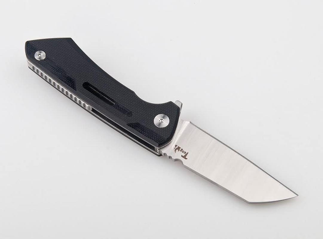 Pocket Folding Knife, 2.5 Inch 5Cr13 Stainless Steel Blade, Black G10 Handle, Small Knife for Everyday Carry Outdoor Camping