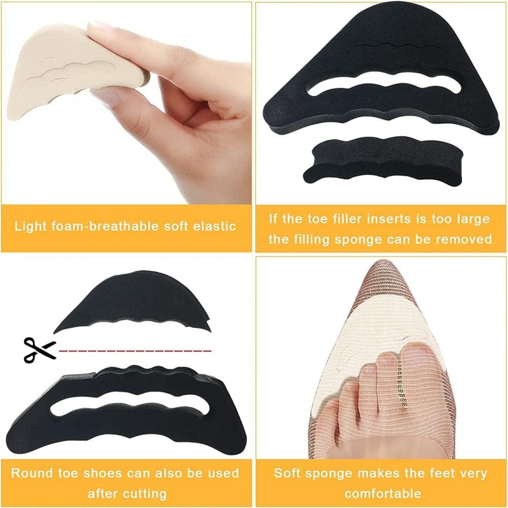 Dolemay 10 Pairs Shoe Fillers,Heel Grips,Shoe Heel Inserts Liners,High Heel Cushion Pads,Shoe Insoles for Women Men,Adjustable Toe Filler Inserts Front Insoles,Toe Inserts for Too Big Shoes image number 6