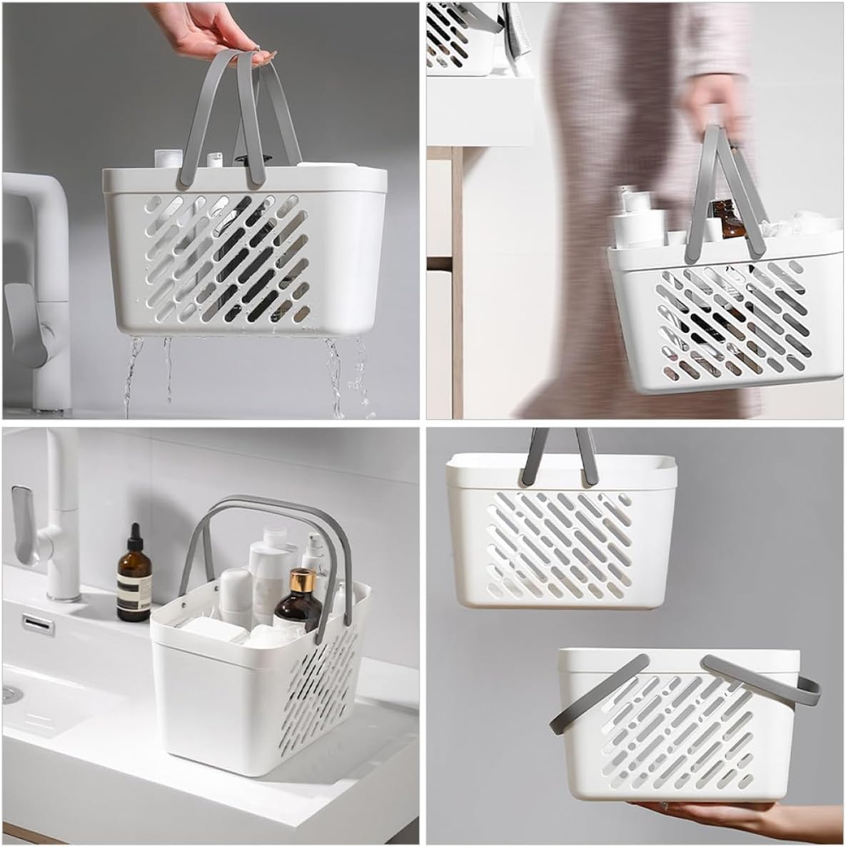 LABRIMP Plastic Storage Basket Small Plastic Bin for Home Organization and Storage White image number 2