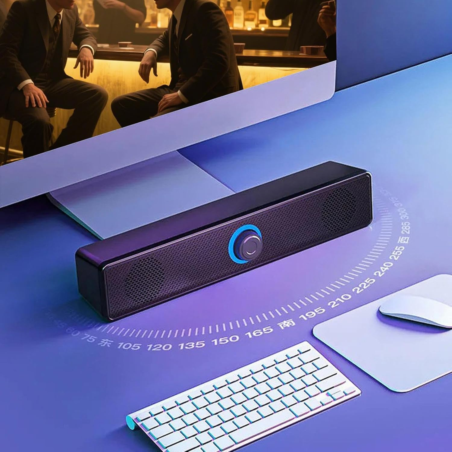 Tv Soundbar Speaker | Home Audio Speaker,Volume Boost Wireless Deep Bass Sound System for Tv Desktop Laptop Projector Computer Game image number 1