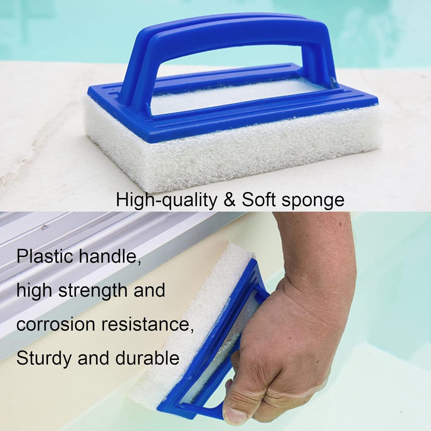 Handheld Sponge Pool Scrubbing Brush, 1Pc Sponge Swimming Pool Brush Hand Held, Small Scrubbing Scouring Sponges for Swimming Pool image number 5