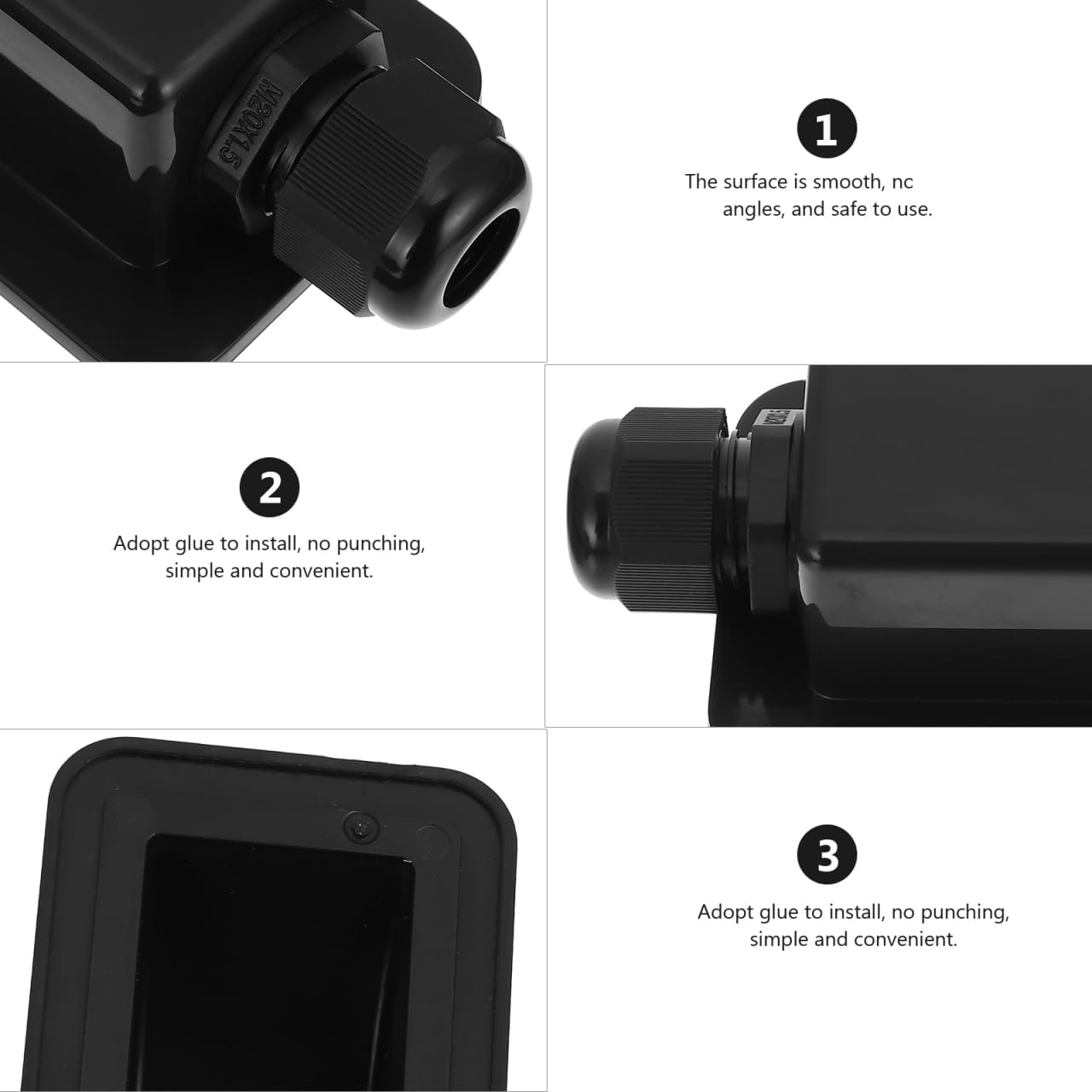Yardwe Single Hole Junction Box Marine Wire Cable Clips Black Cable Glands Solar Single Cable Gland Solar Single Cable Entry Gland Solar Cable Gland Abs Black Frame Coaxial image number 1
