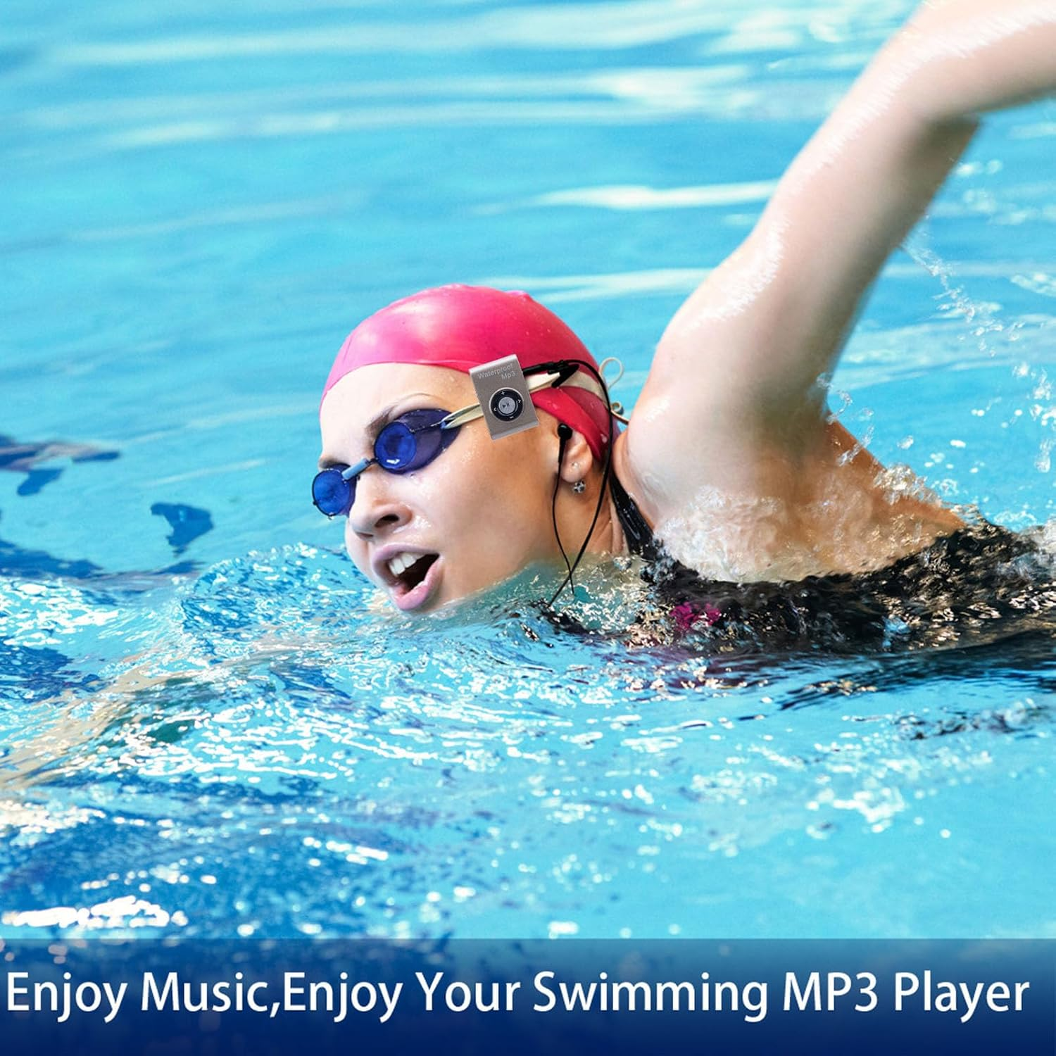 XUMIUZIY IPX8 Water Proof MP3 Player, Underwater Swimming Music Player with 8GB Storage and Water Proof Headphone, for Swimming Diving Running Water Sports image number 1