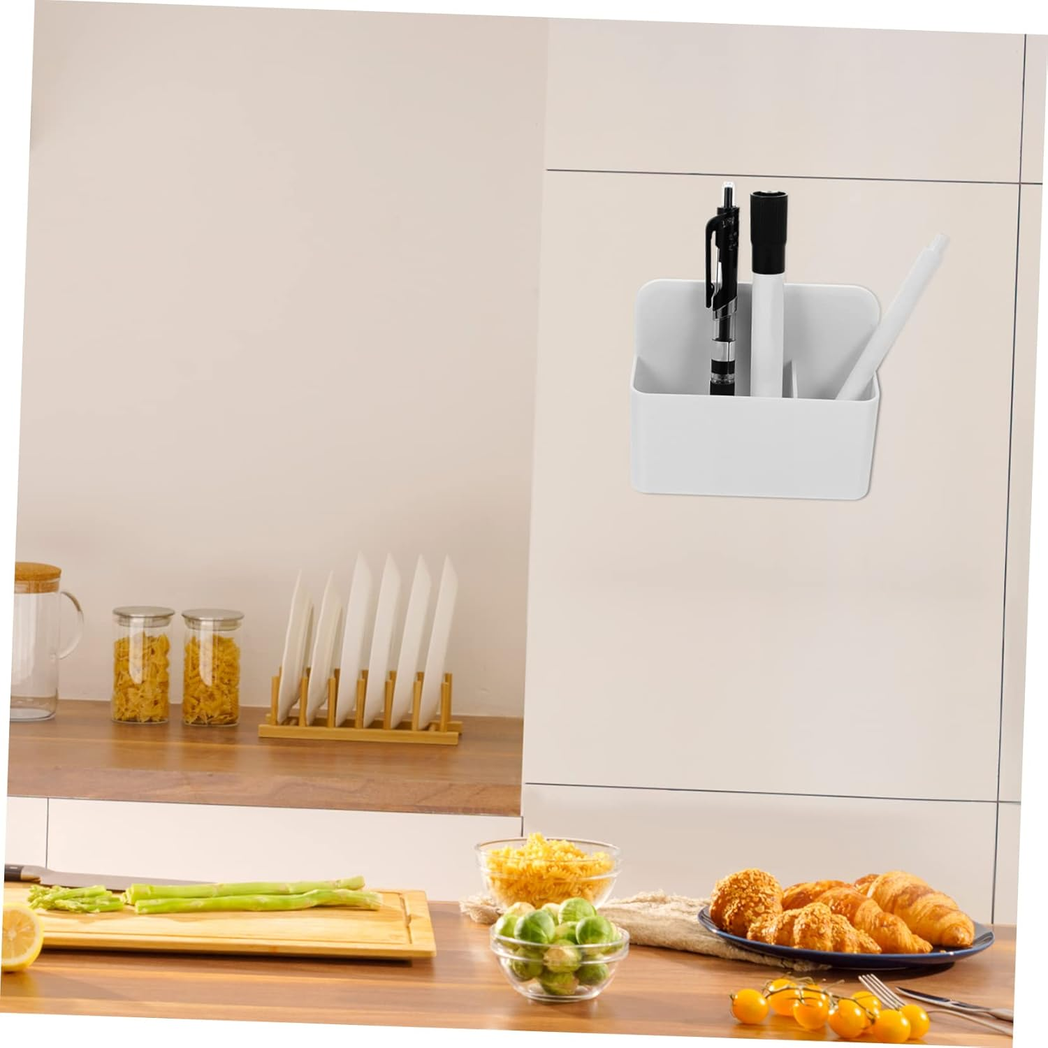 HONMEET 4Pcs Whiteboard Marker Pen Holder Magnetic Pen Storage Box Office Desk Accessory image number 5