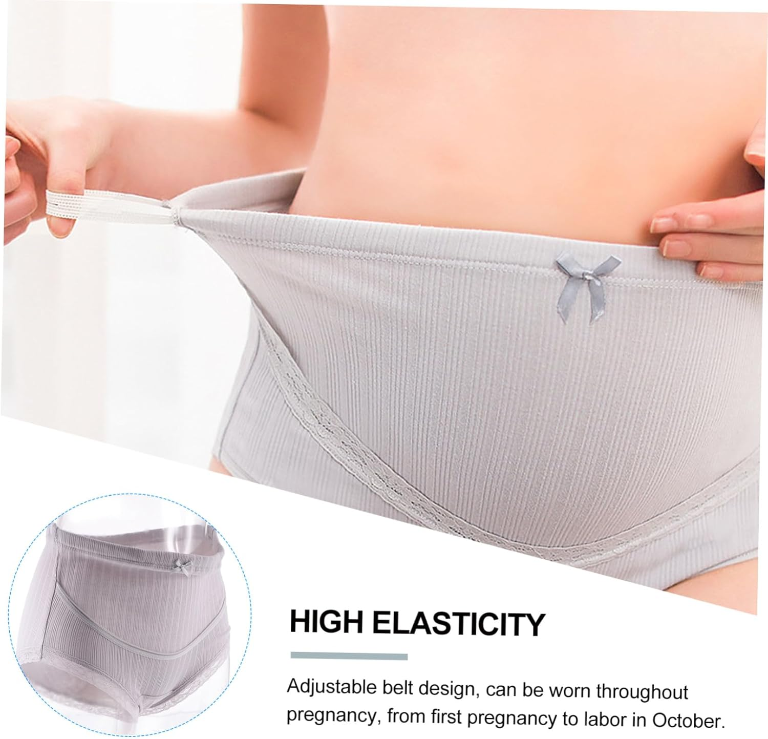 FOMIYES 3Pcs Cotton Maternity High Waist Underwear for Pregnant Women Belly Support Pants Summer Comfortable Maternity Panties image number 3