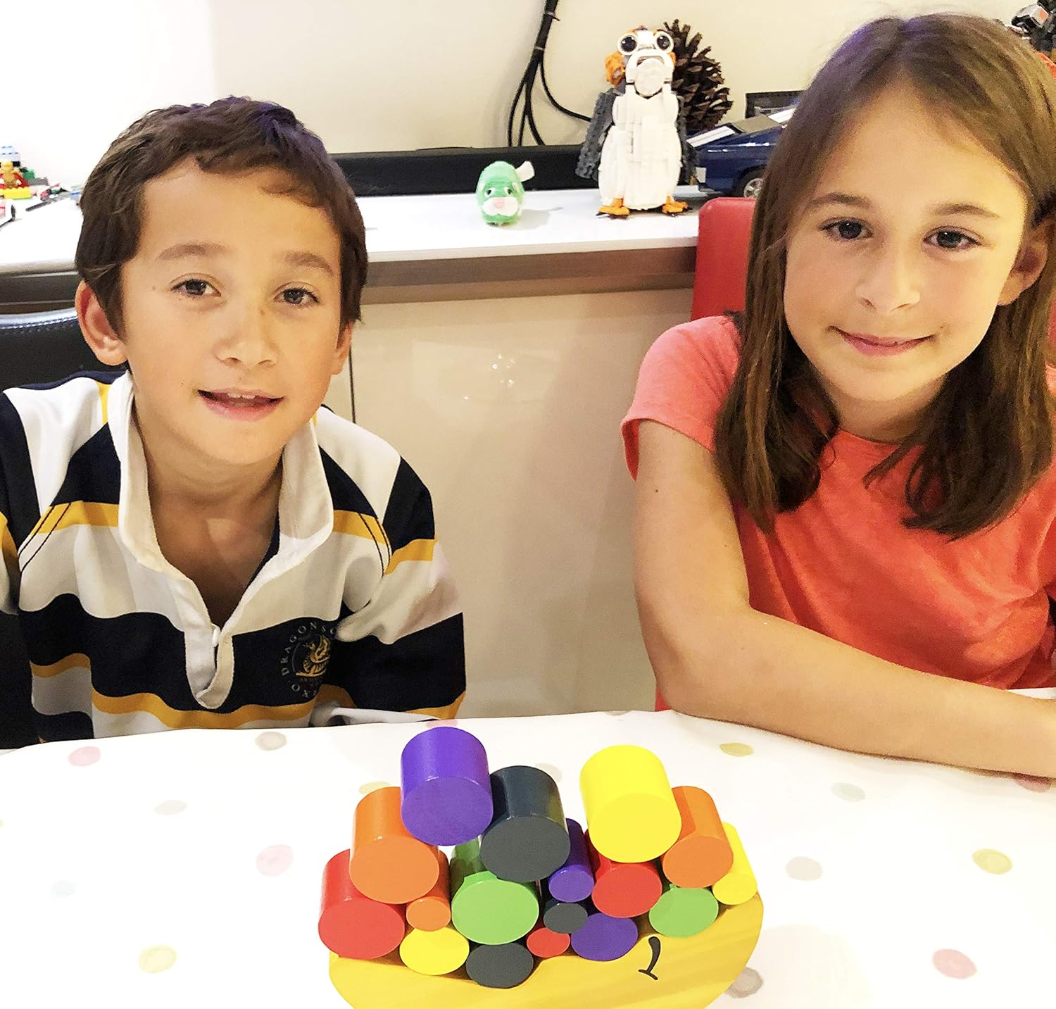 TOWO Wooden Stacking Blocks Balancing Game for Children - Wooden Blocks Balancing Moon - Stacking and Sorting Wooden Toy for 3 Years Old- Math Educational Toys for Preschool Kids image number 3