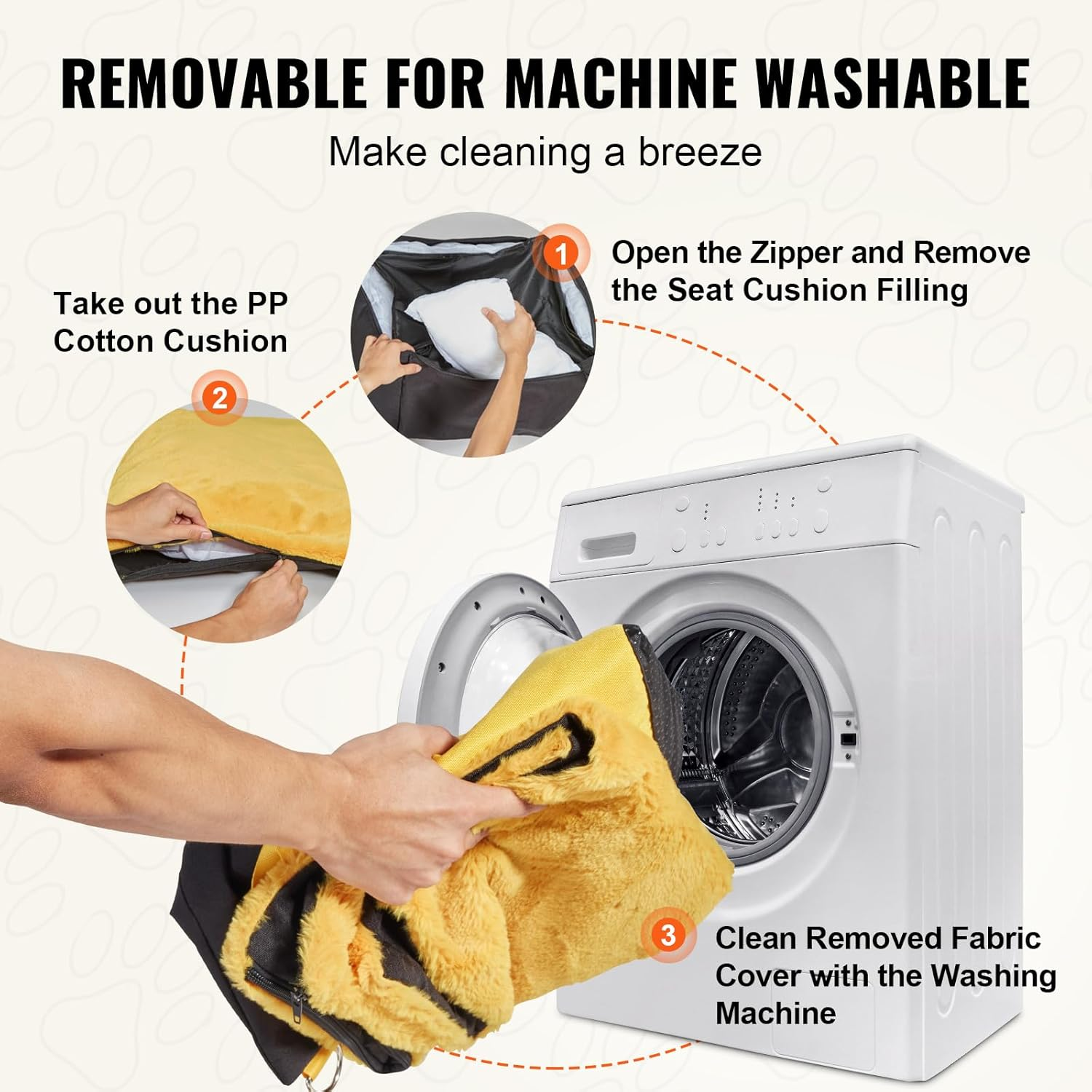 VEVOR Dog Car Seat, Waterproof Dog Booster Seat for Car with Side Handles and a Storage Pocket, Clip-On Safety Leash and PP Cotton Filling, Vehicle Bed for Small Dogs up to 25Lbs, Black - Grey image number 3