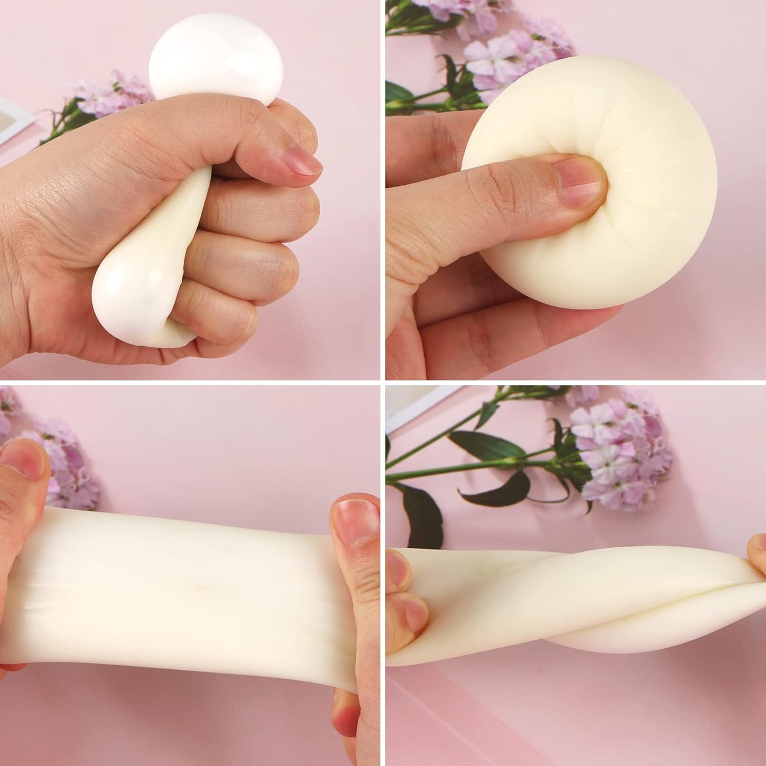 4 PCS Colorful Dumpling Squishy Stress Balls Fidget Sensory Toys,Simulation Food Squishies Bun with Little Steamer Squeeze Dough Ball Stress Relief Hand Toy,Anti-Anxiety Stretchy Toy for Kids Adult image number 4