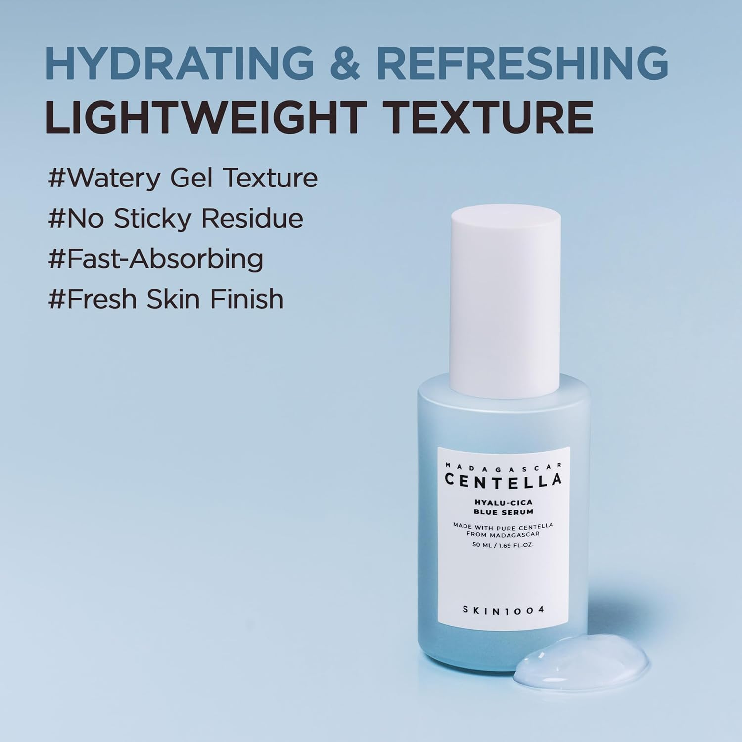 SKIN1004 Hyalu-Cica Blue Serum, 50Ml, Hydrating Face Serum with 5 Hyaluronic Acids & Madagascar Centella Asiatica, Korean Facial Ampoule Serum for Deep Moisture and Skin Barrier Care, Korean Skincare image number 5