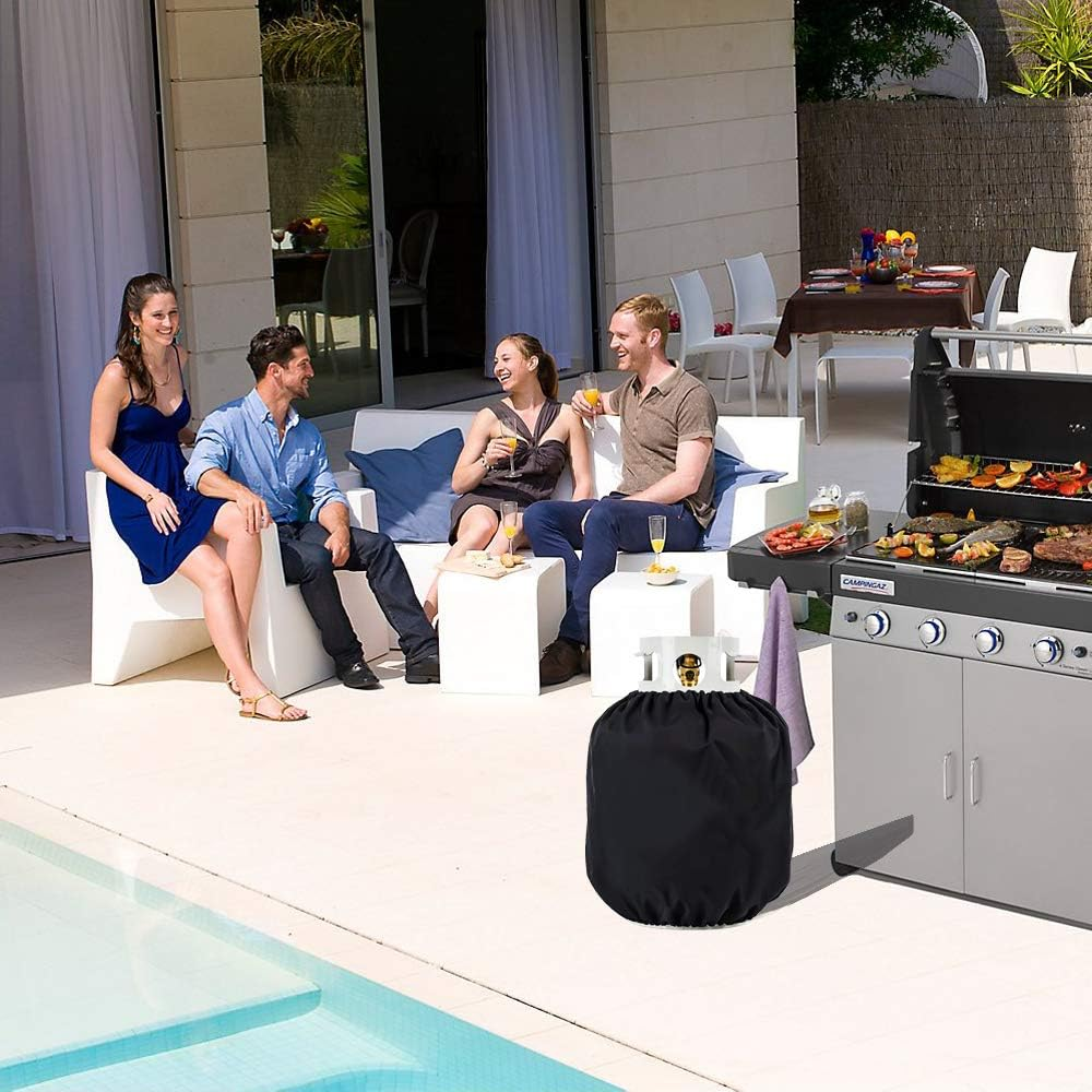 Linkool 20 Lb. Propane Tank Cover,Black,14" Dia X16.5,Hides Often Ugly/Rusty/Dirty Tank Cylinder,All Weather Protection image number 2