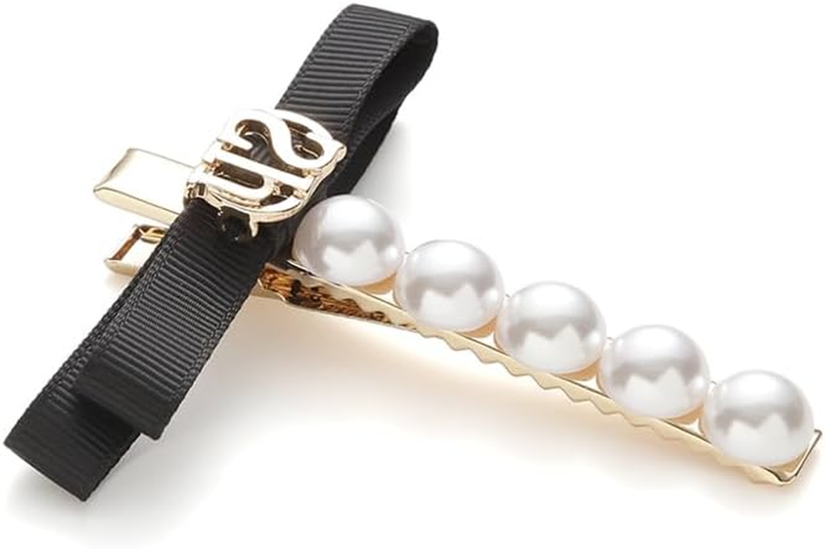 SNIDEL SHGG261248 Women'S Pearl Ribbon Pin, Black, F image number 1