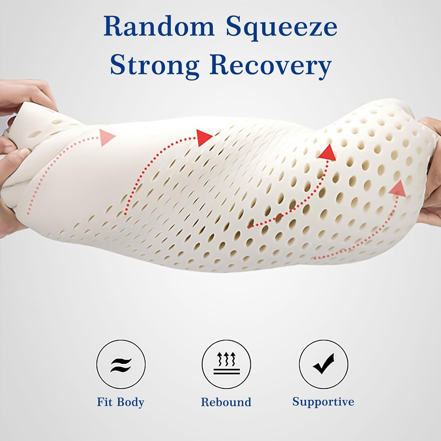 Seat Cushion Large 43X43X6Cm Super Elastic Latex Office Chair Cushion Car Home Office Seat Cushions Softness Breathable Anti-Slip Washable (Light Grey Ice Silk)