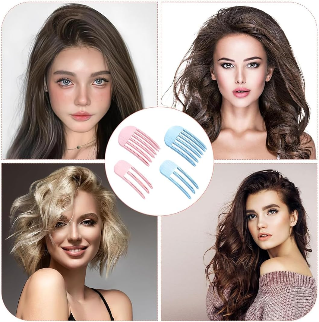 Pack of 4 Hair Clips for Styling, Hair Bangs Clip, Volume Hair Clips for Fluffy Bangs, Volume Clip for Hairline, Hair Root Lifting Clips for Men and Women (Pink + Blue) image number 2