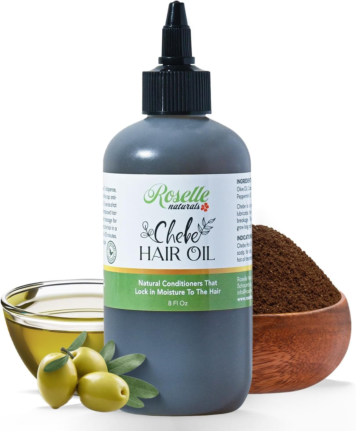 Roselle Naturals Chadian Hair Oil for Hair Growth 8 Fl Oz